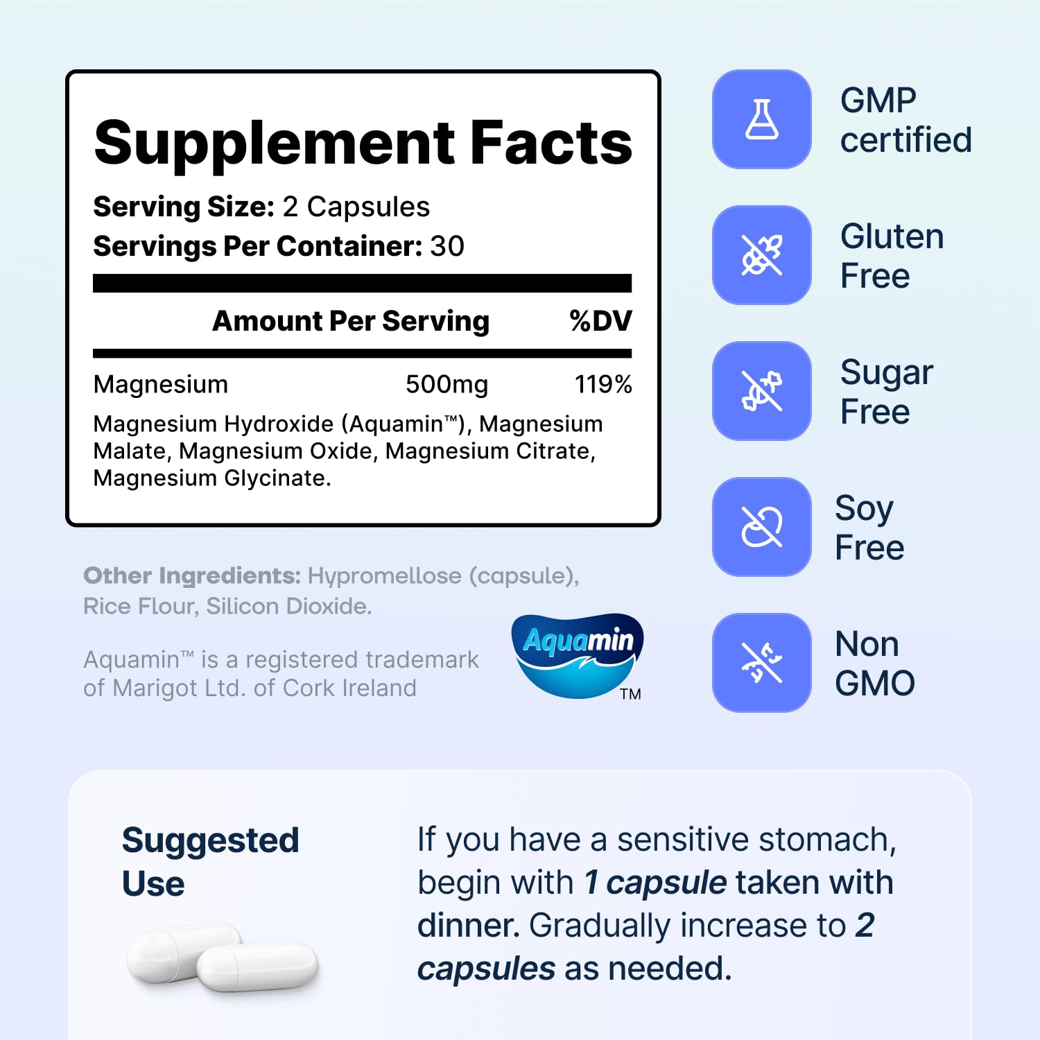 SonoHealth Magnesium Supplement packaging details
