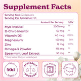 Sophie's Select Myo Inositol 2000mg + D-Chiro Inositol capsules on a wooden table