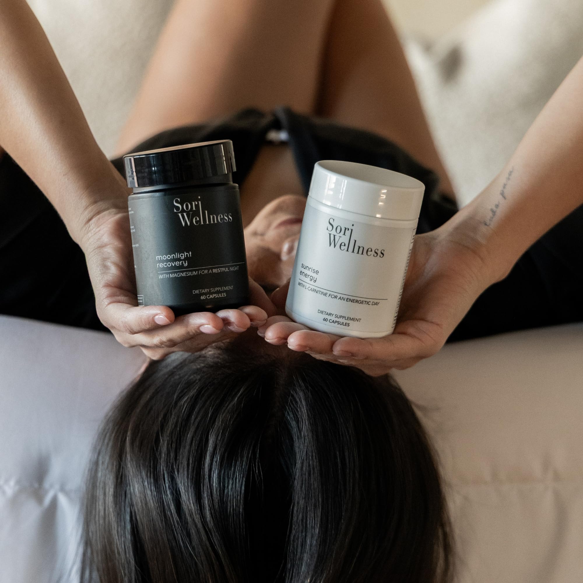 Sori Wellness Sun & Moon Bundle on a wooden table