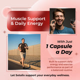 SOTALIX SUPPLEMENT Blended Vitamin & Mineral Supplement side view showing capsule count