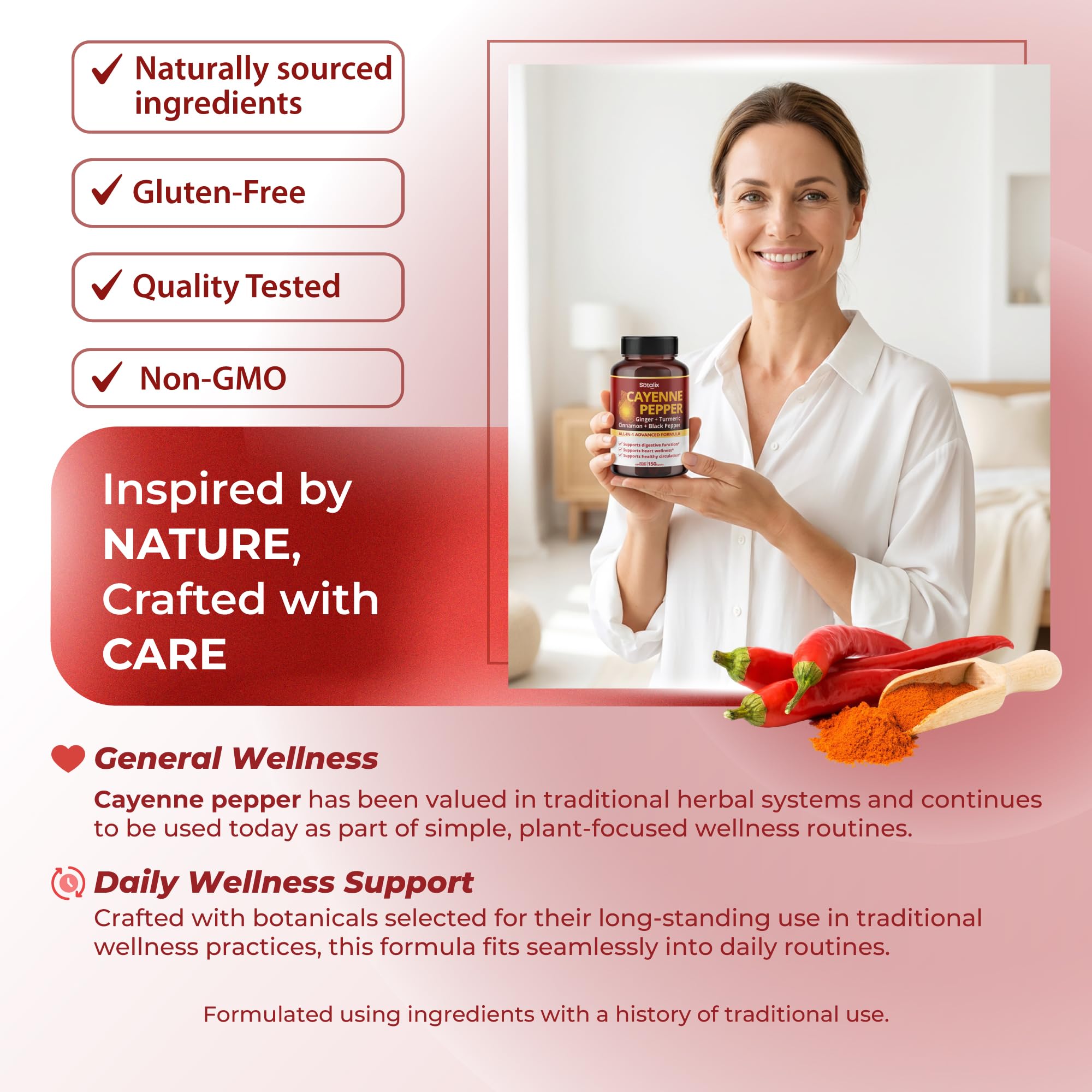 SOTALIX SUPPLEMENT Turmeric Herbal Capsules on a wooden table