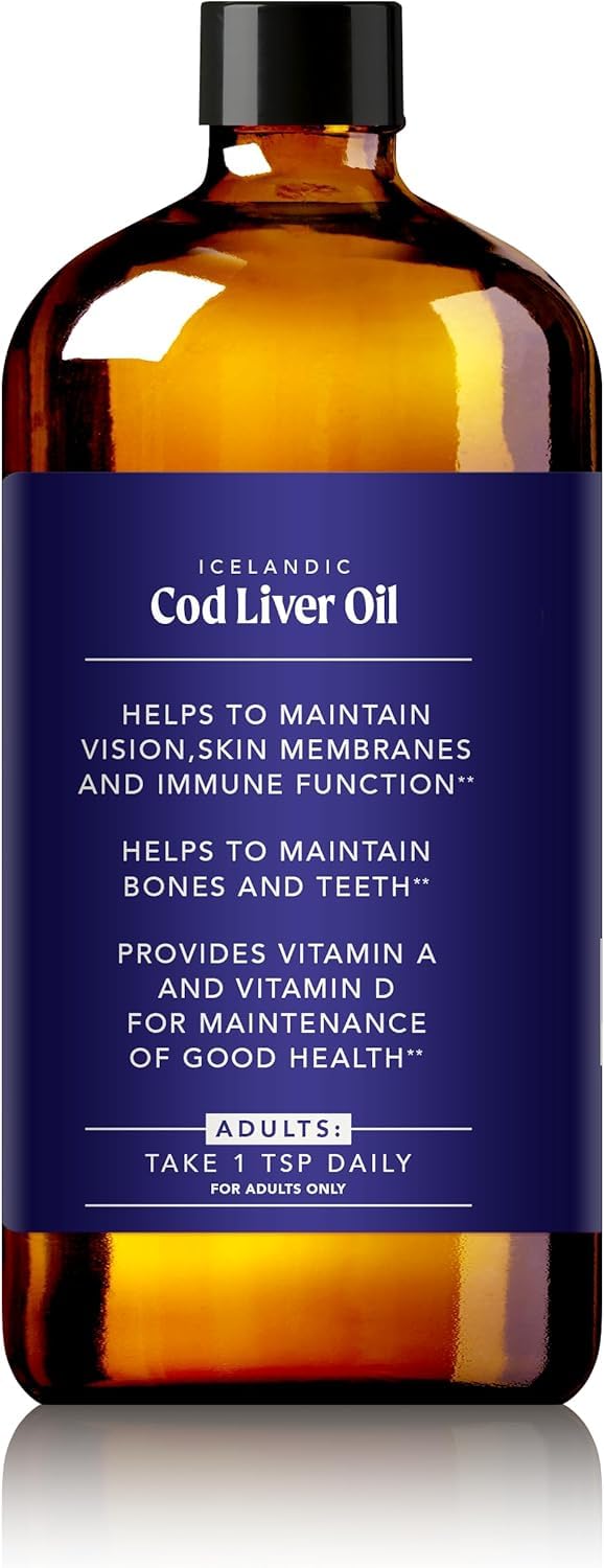 SOULSATION Icelandic Cod Liver Oil bottle with a measuring spoon
