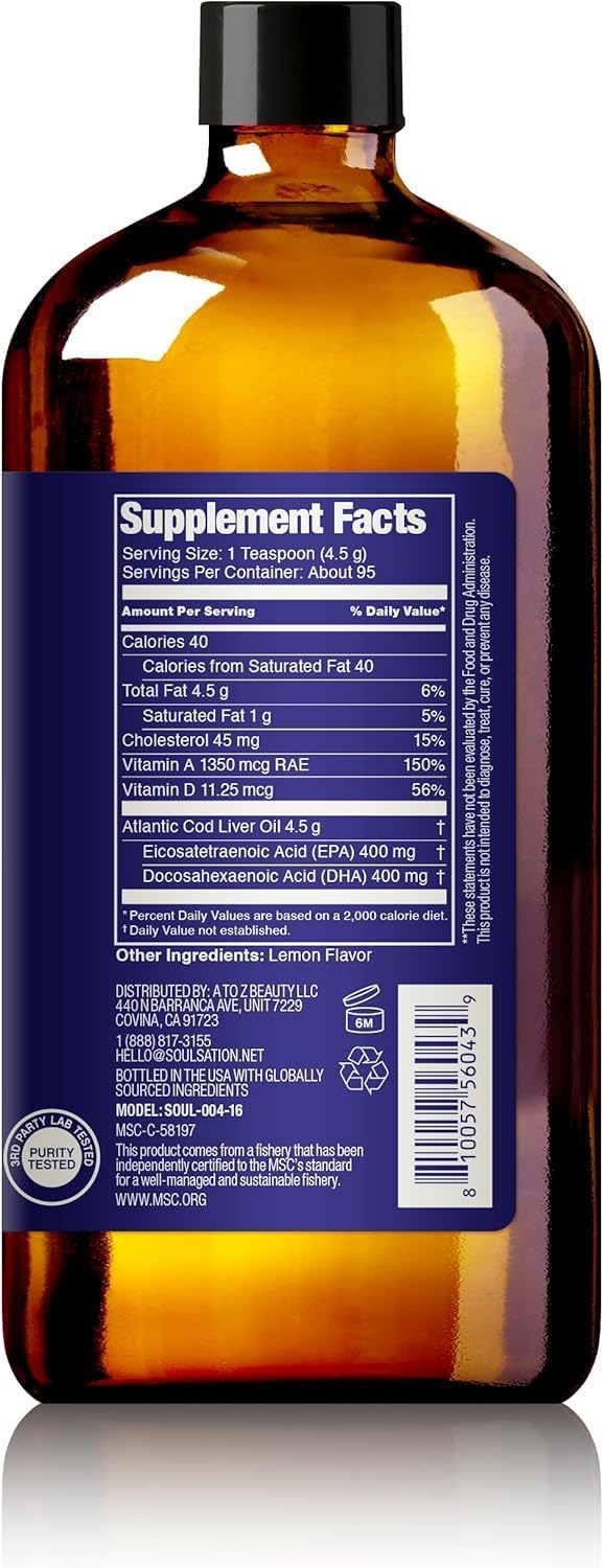 SOULSATION Icelandic Cod Liver Oil nutritional information