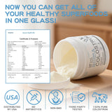 Sound Health Bovine Colostrum Powder mixed in a glass of water