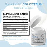 Sound Health Bovine Colostrum Powder scoop and powder