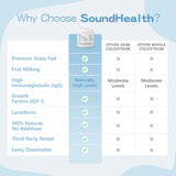 Sound Health Bovine Colostrum Powder side view packaging
