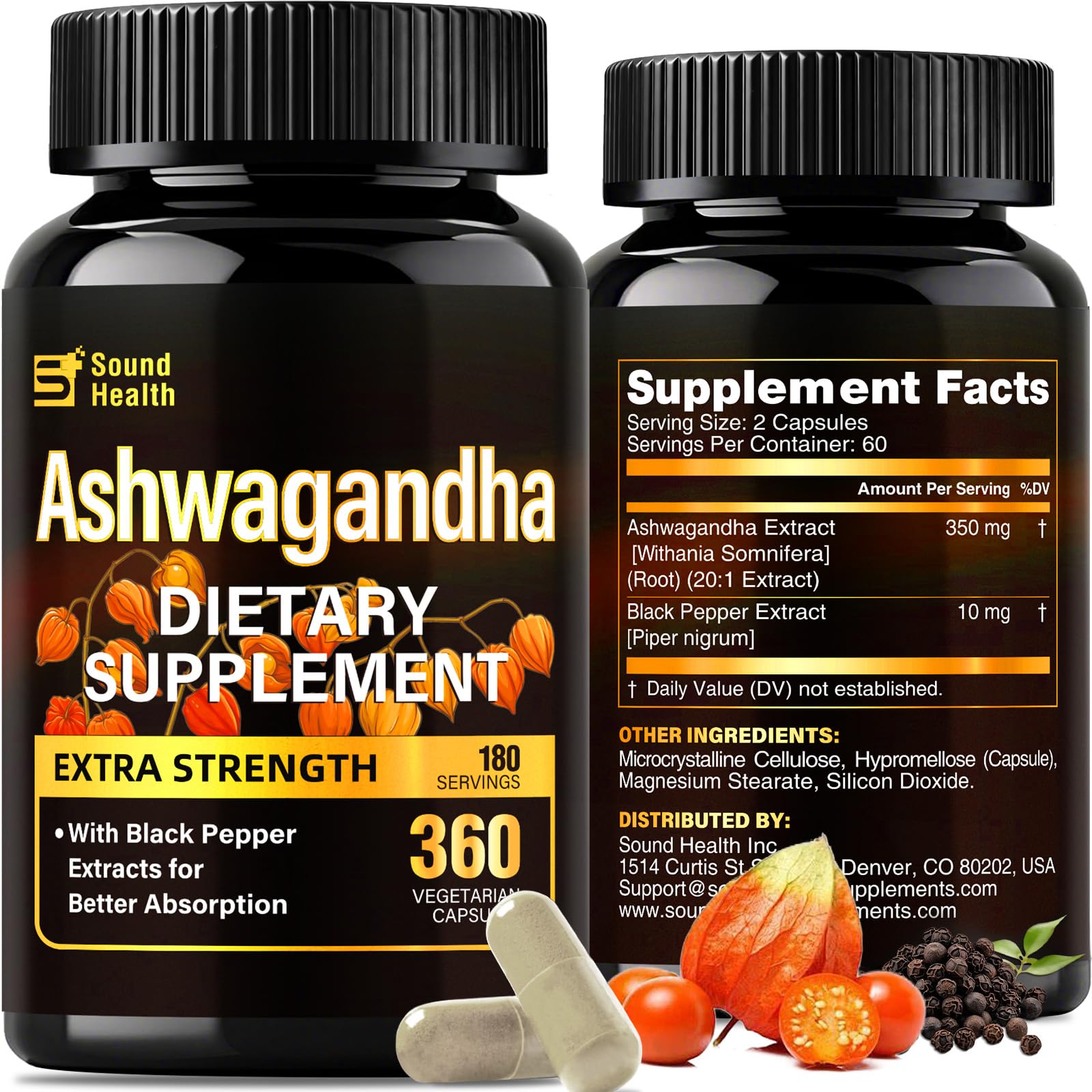 SoundHealth Ashwagandha Supplement 7000mg bottle front view