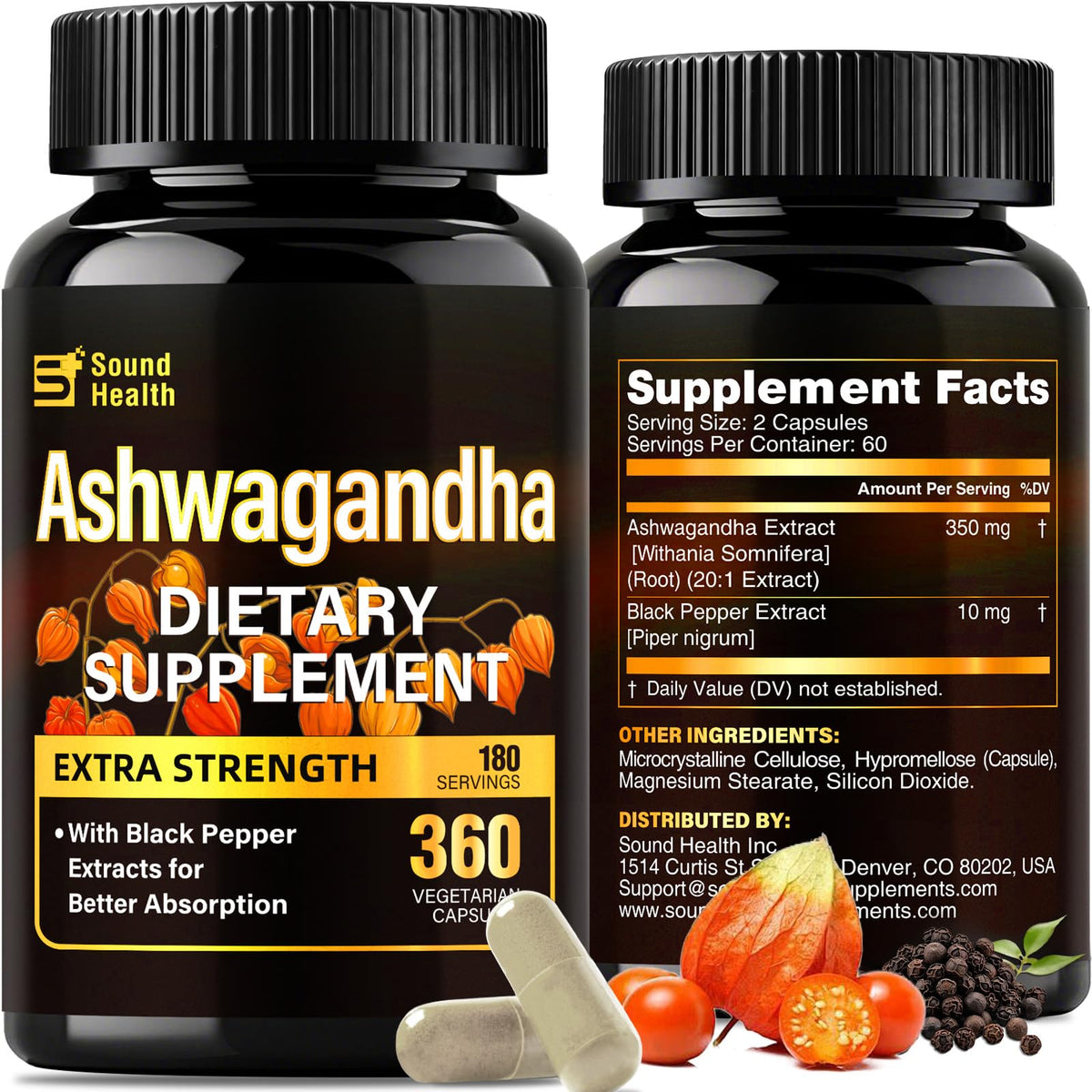 SoundHealth Ashwagandha Supplement 7000mg bottle front view