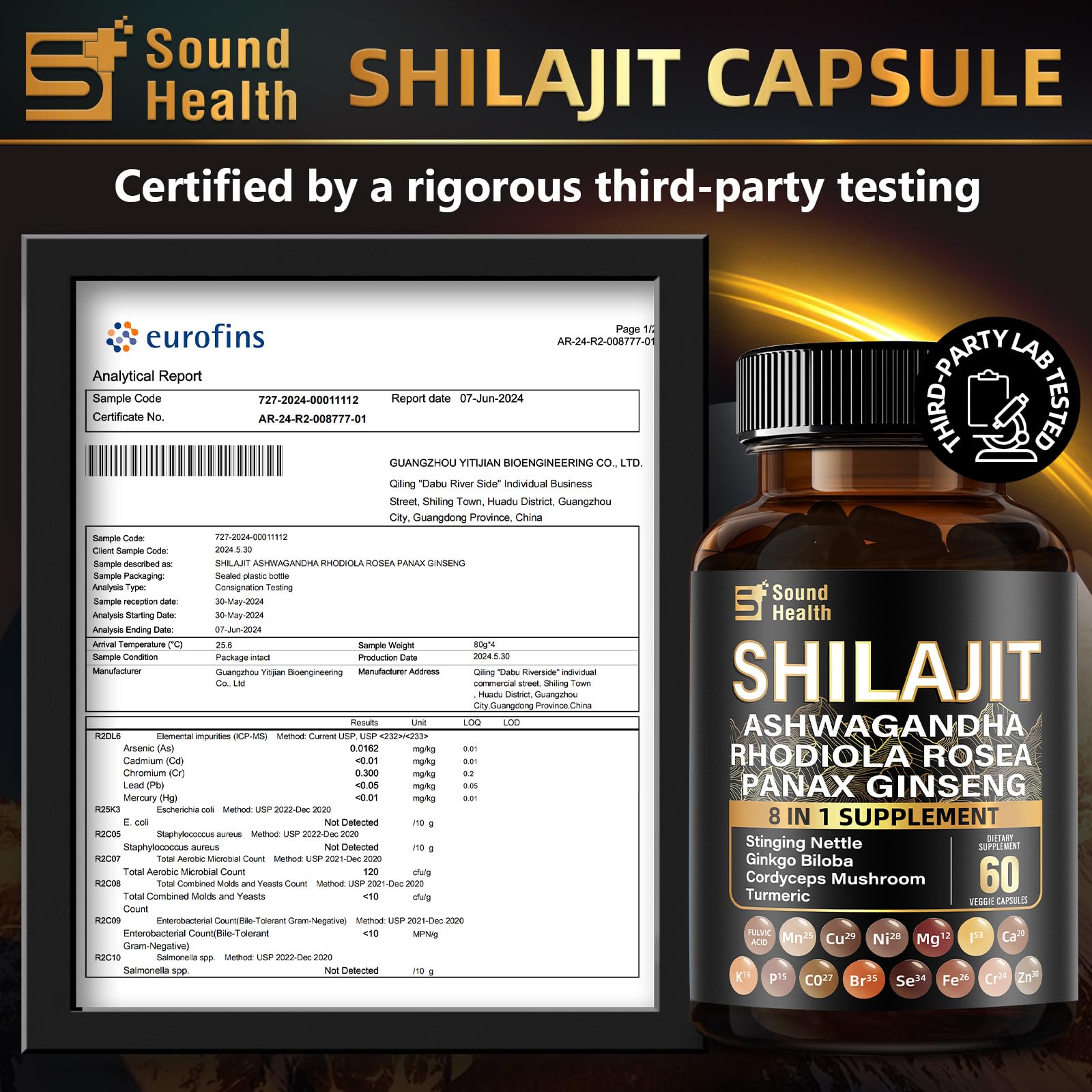 SoundHealth Blended Vitamin & Mineral Supplement bottle with capsules