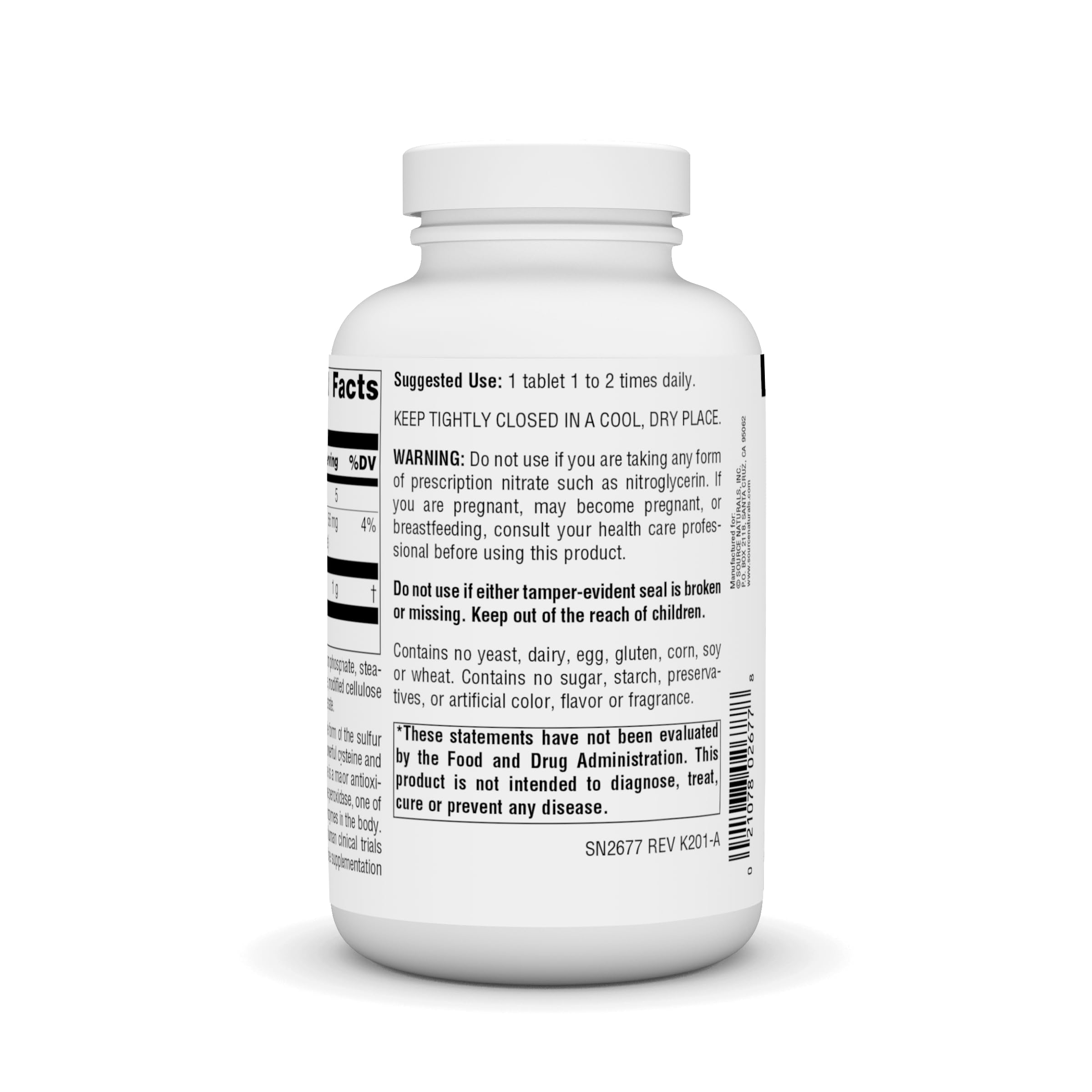 Source Naturals Acetyl-L-Carnitine 45g tablet close-up