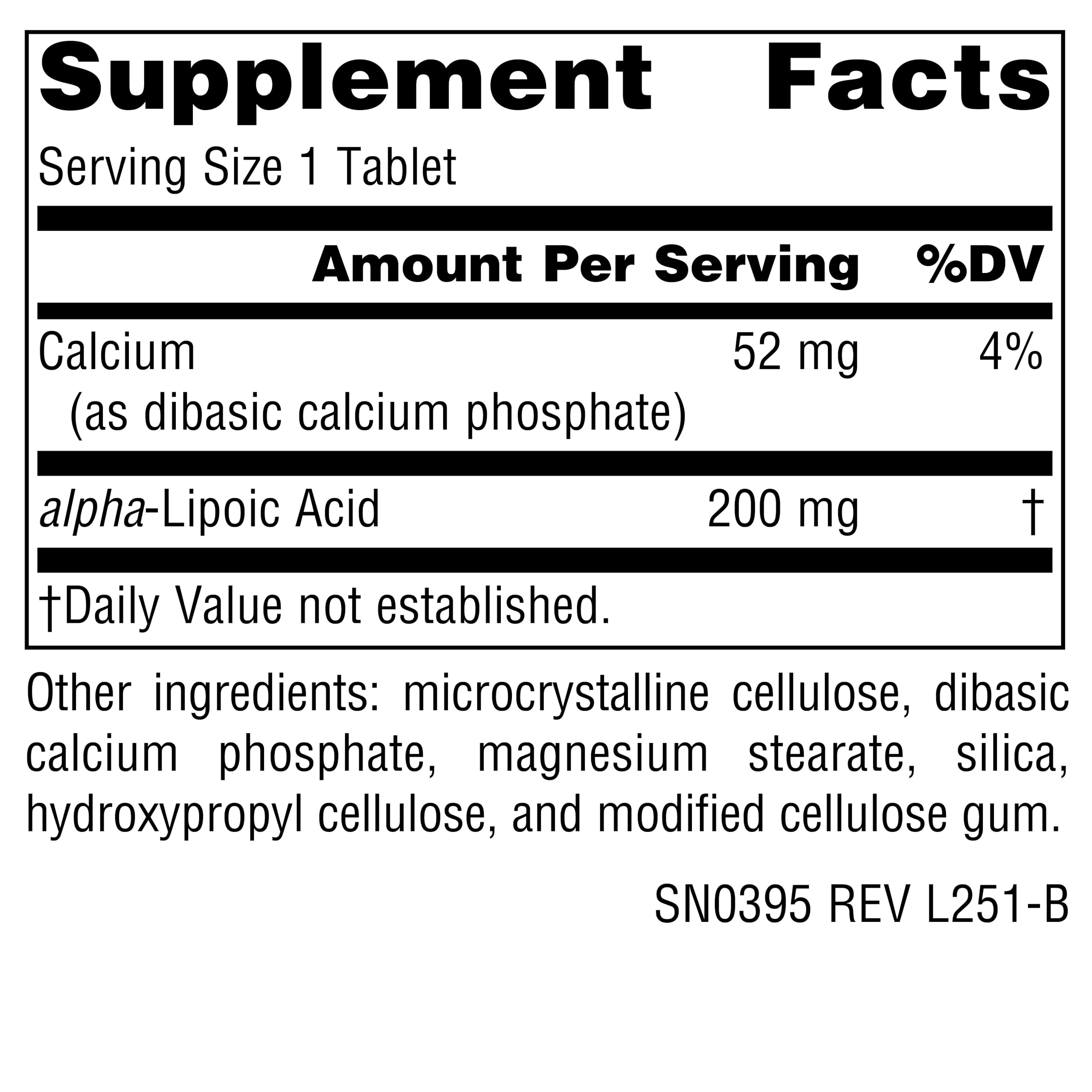 Source Naturals Alpha Lipoic Acid 68g side view