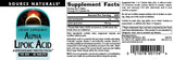 Source Naturals Alpha Lipoic Acid Timed Release 5g supplement packaging