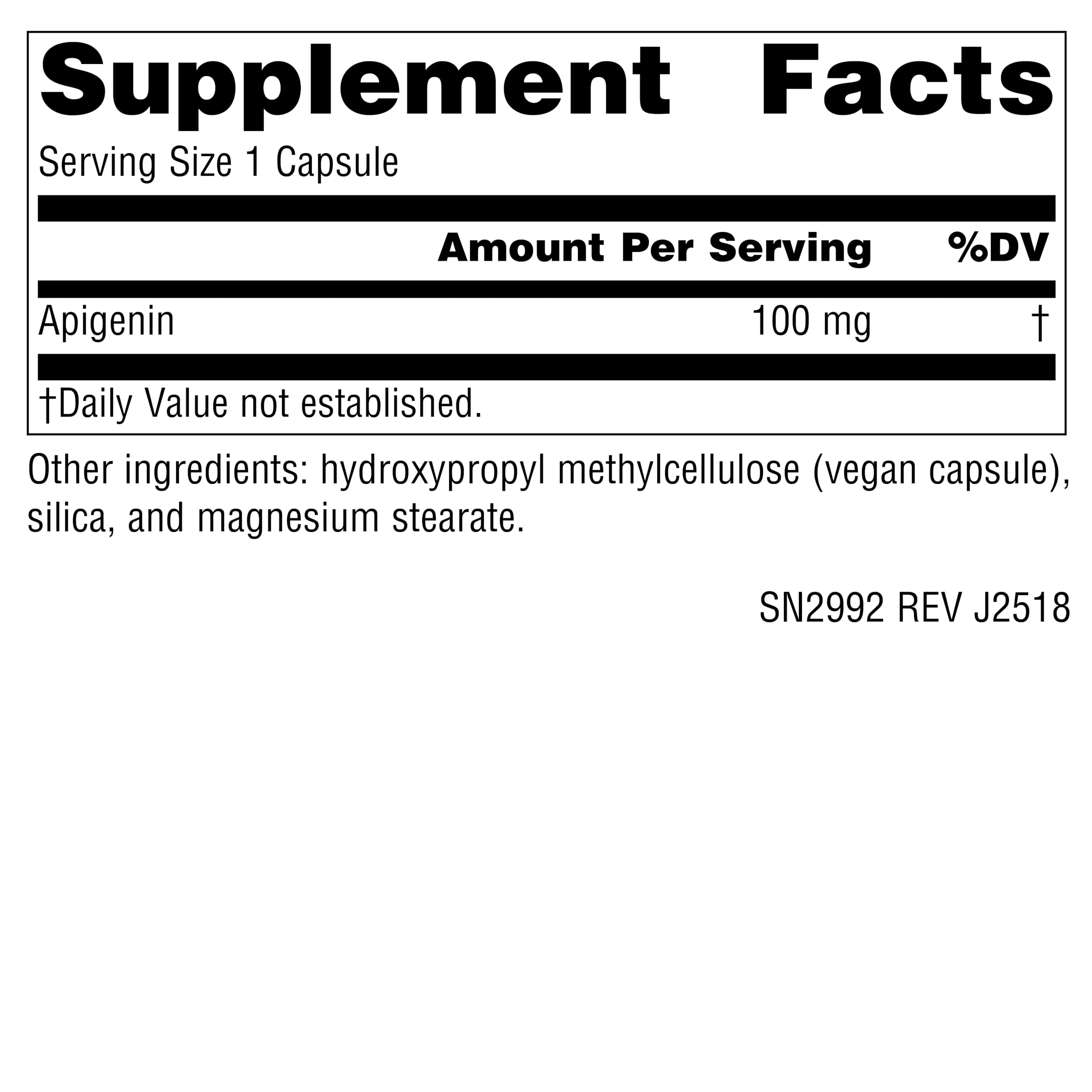 Source Naturals Apigenin 100 mg Vegan Capsules side view