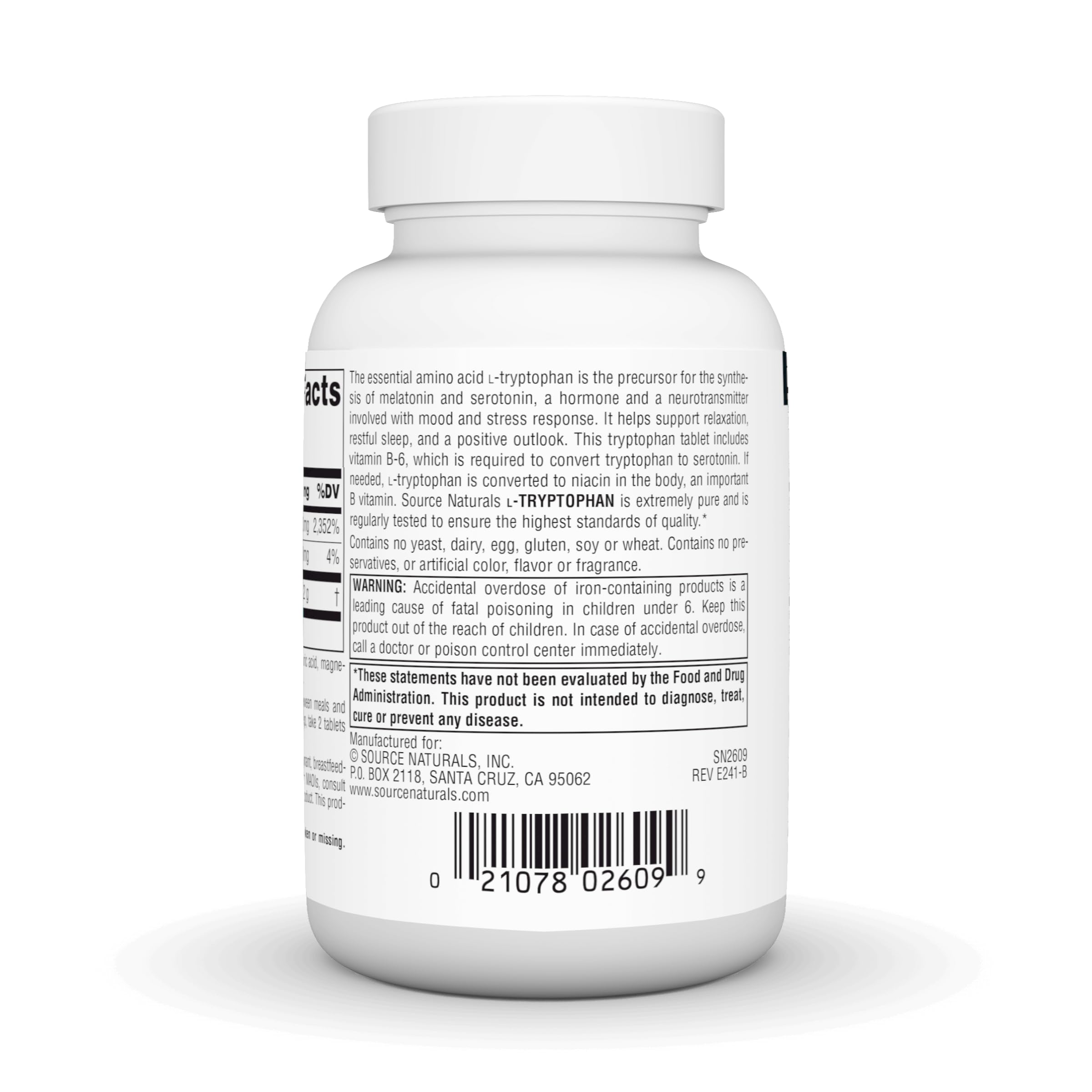 Source Naturals B6 Supplement packaging with ingredients list