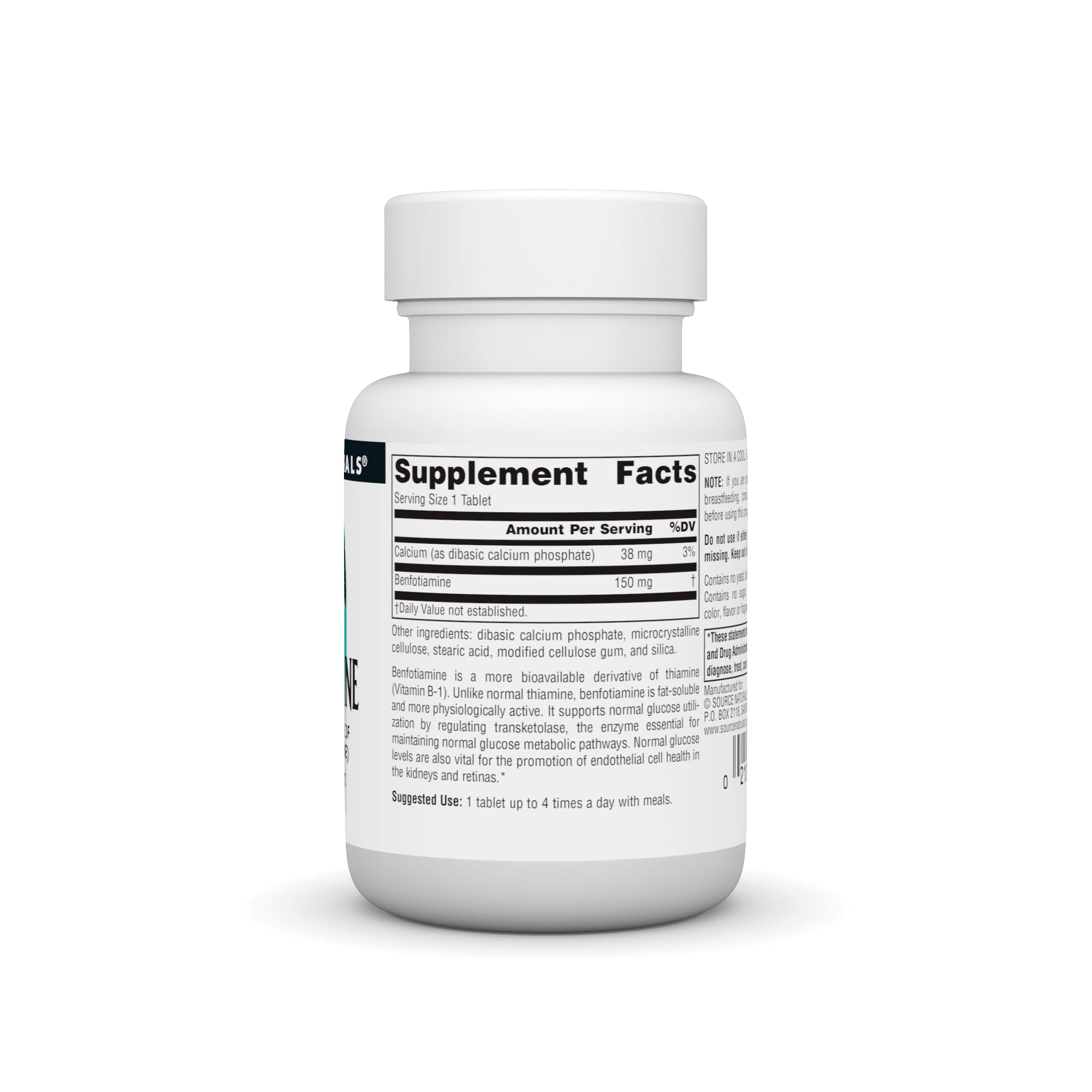 Source Naturals Benfotiamine Supplement side view