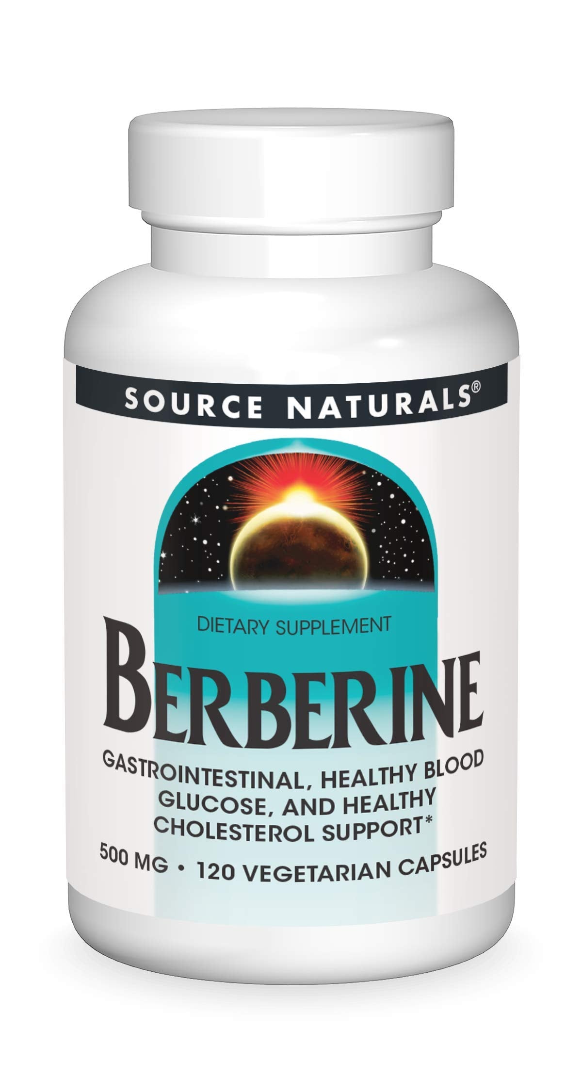 Source Naturals Berberine 500mg capsule bottle front view