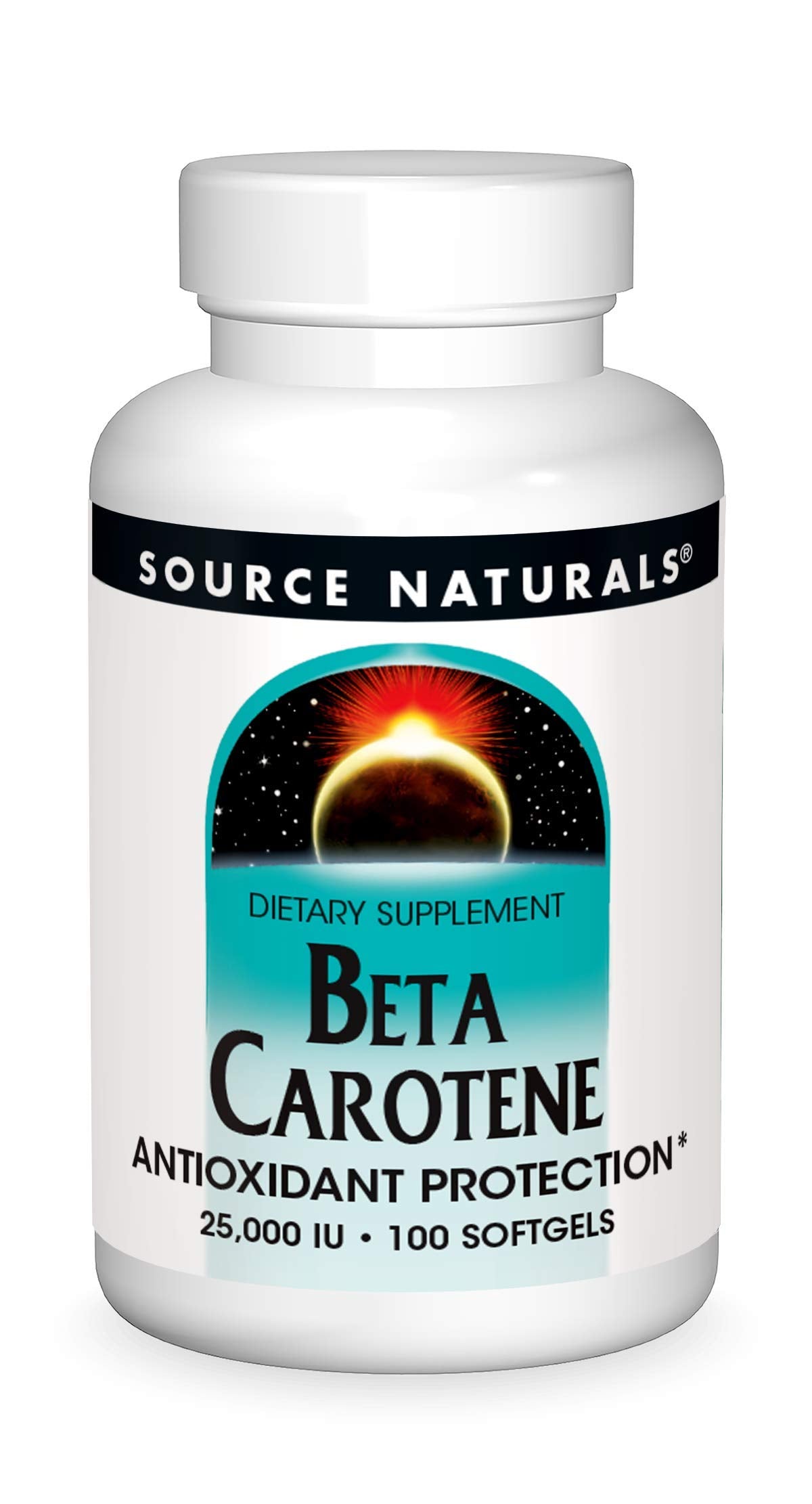Source Naturals Beta Carotene Softgels front view with packaging
