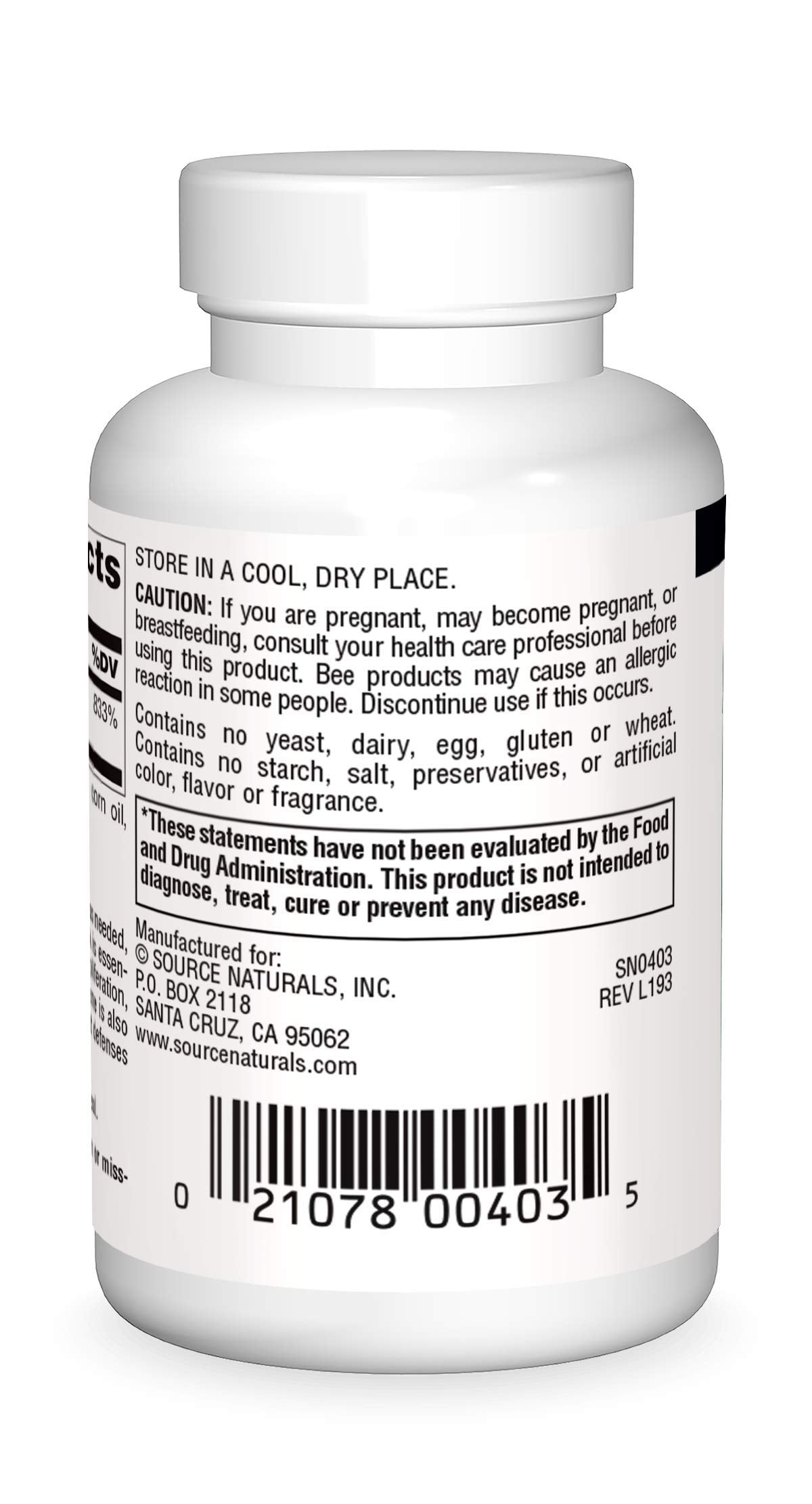 Source Naturals Beta Carotene Softgels side view showing softgel