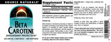 Source Naturals Beta-Carotene supplement label details