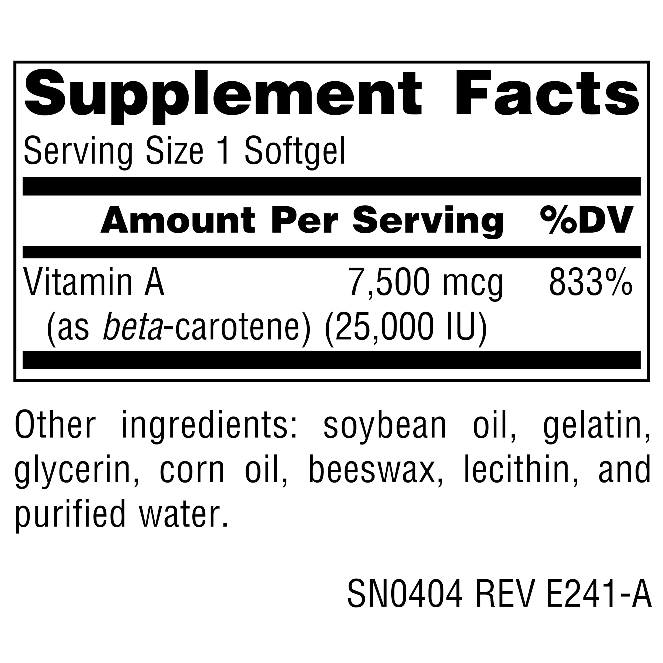 Source Naturals Beta-Carotene supplement with meal suggestion