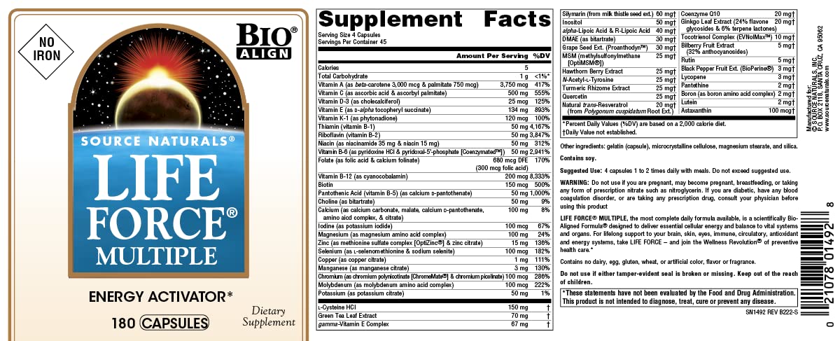 Source Naturals Blended Vitamin & Mineral Supplement capsule close-up