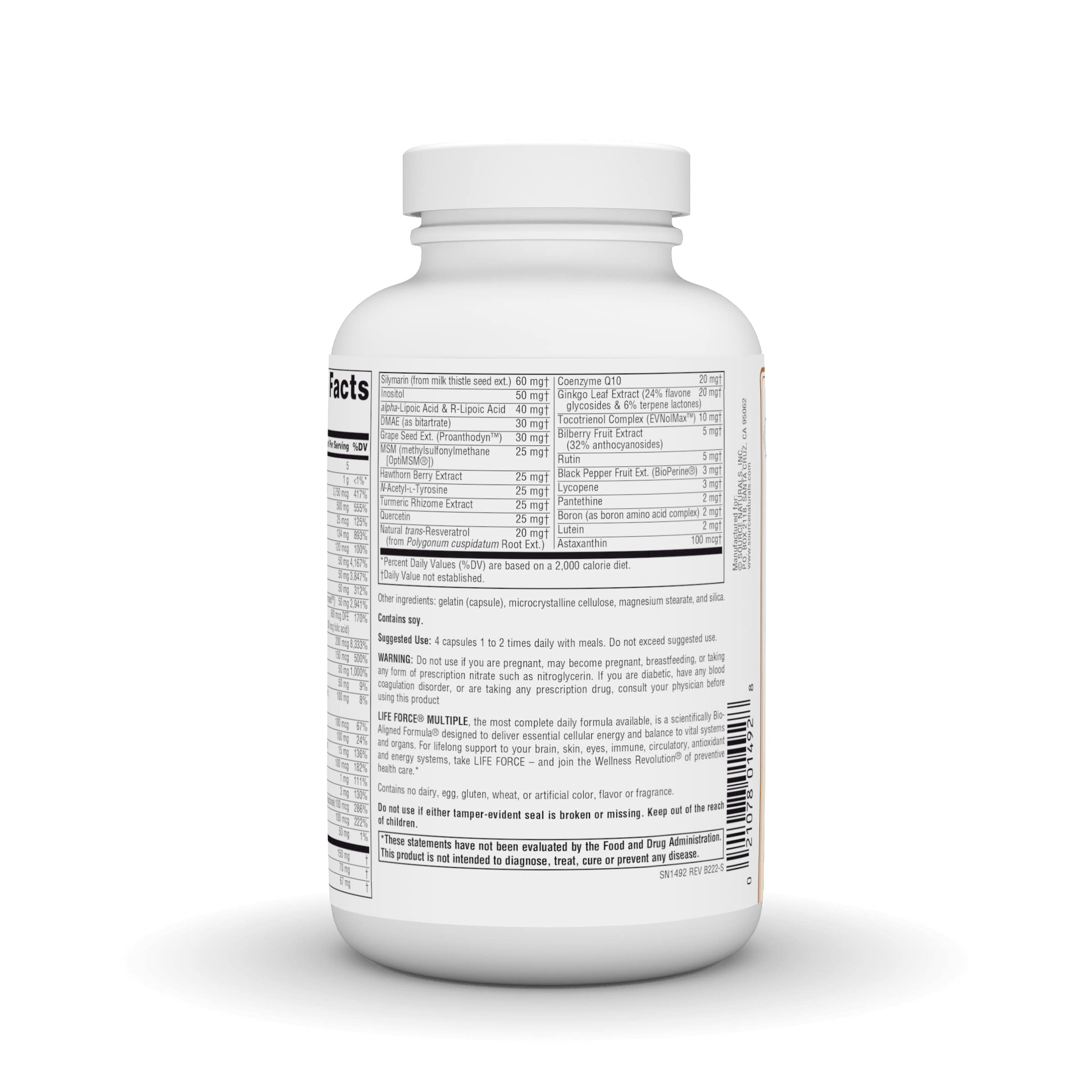Source Naturals Blended Vitamin & Mineral Supplement side view