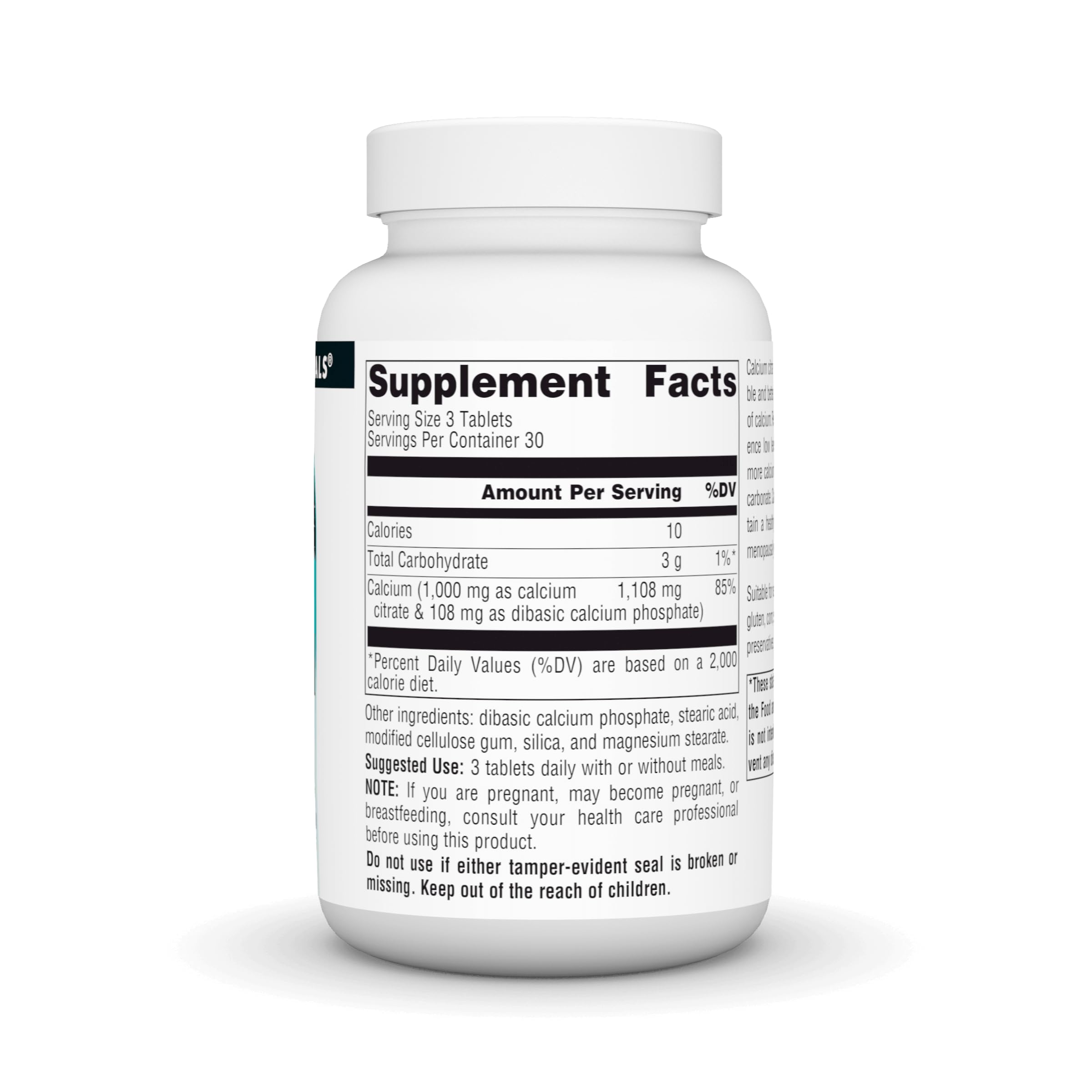 Source Naturals Calcium Citrate bottle side view