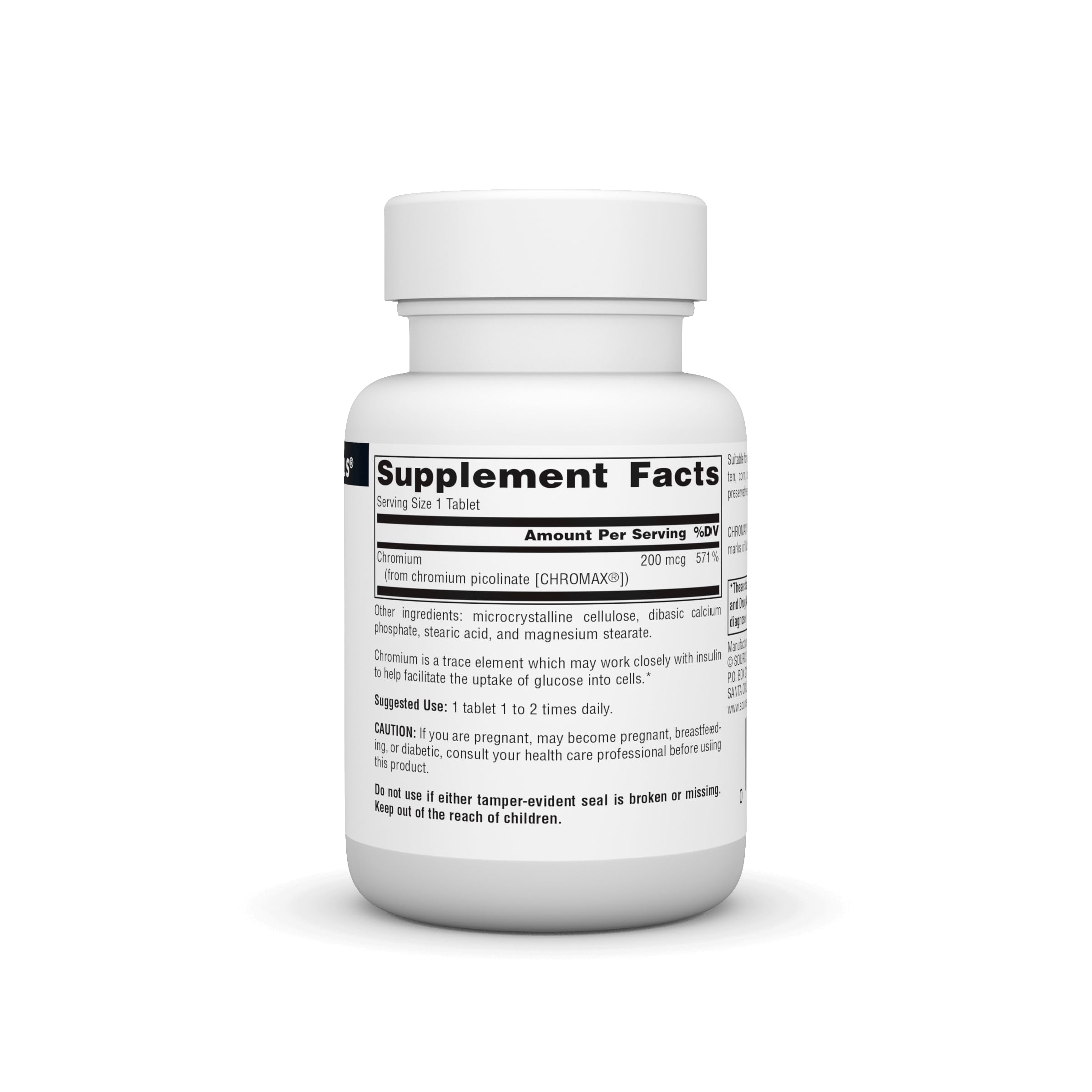 Source Naturals Chromium Picolinate 45g side view