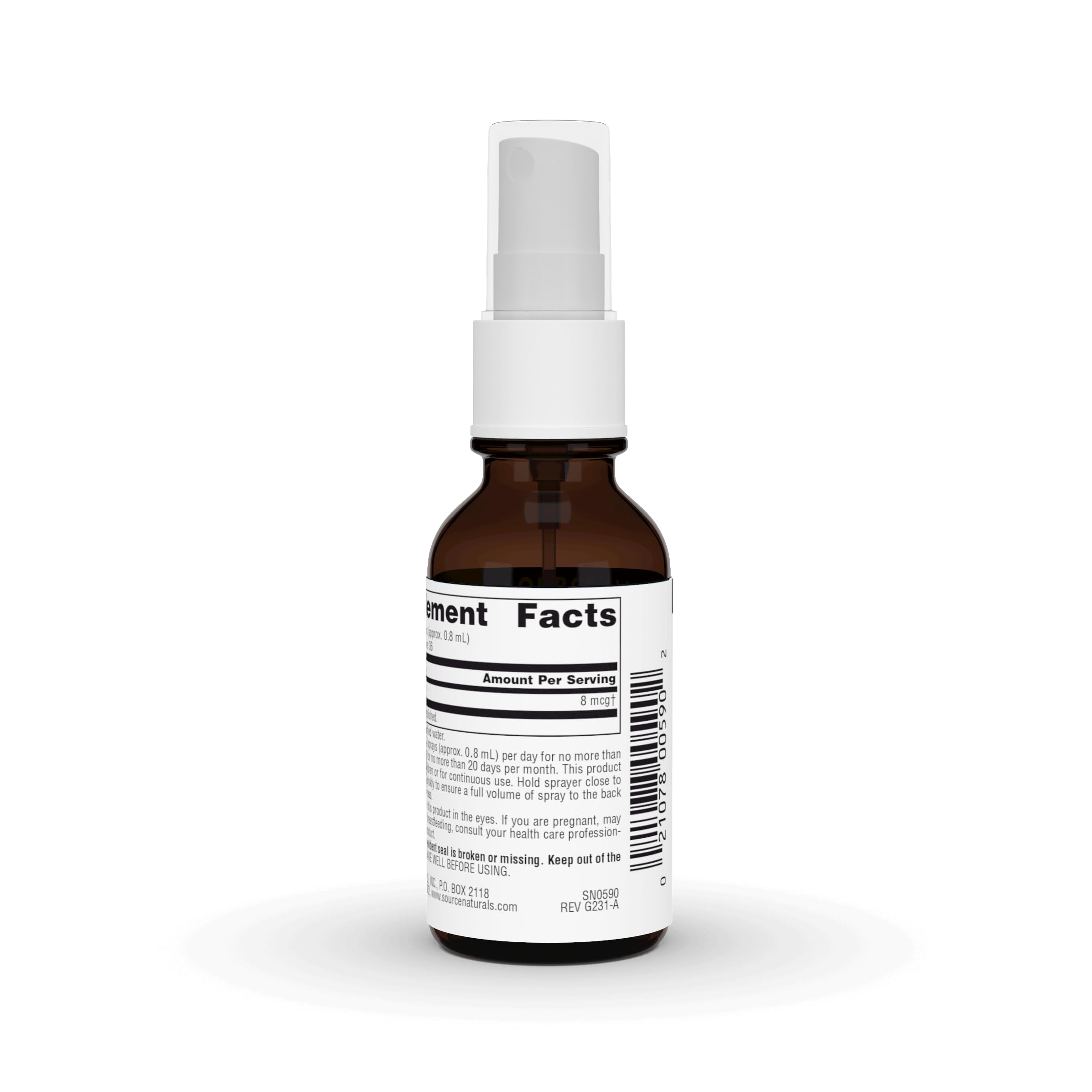 Source Naturals Colloidal Silver Spray 10 ppm side view