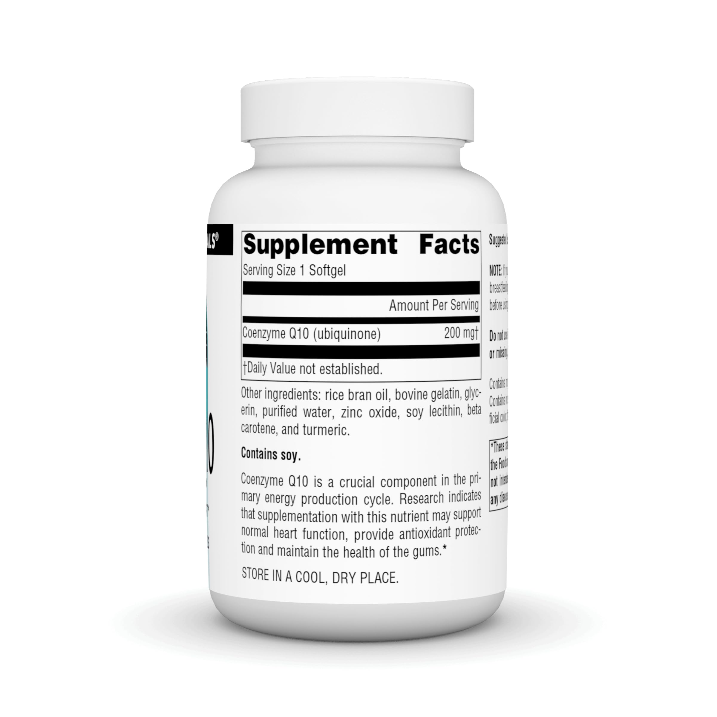 Source Naturals CoQ10 Softgels side view showing softgel