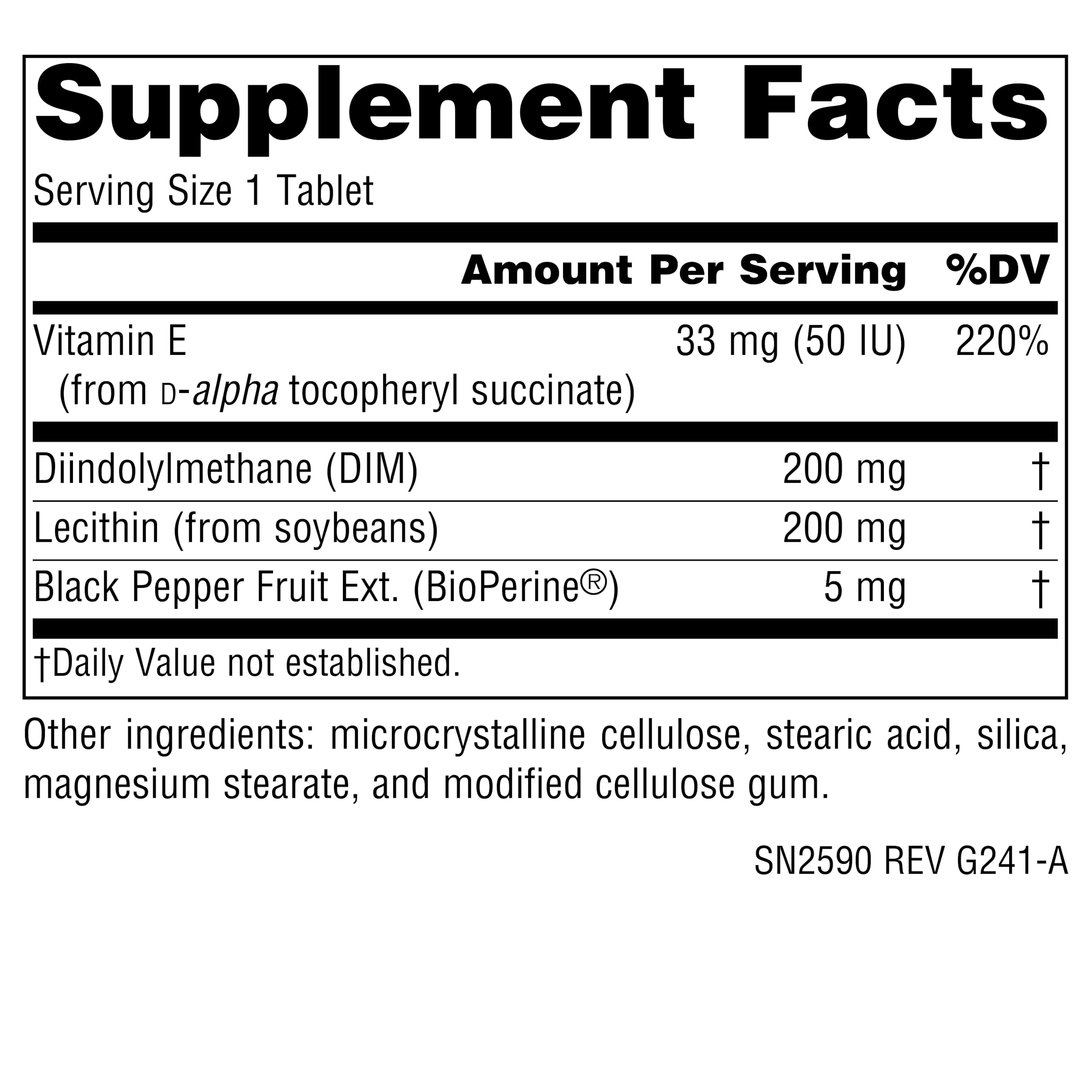 Source Naturals DIM Supplement 45g side view showing capsule