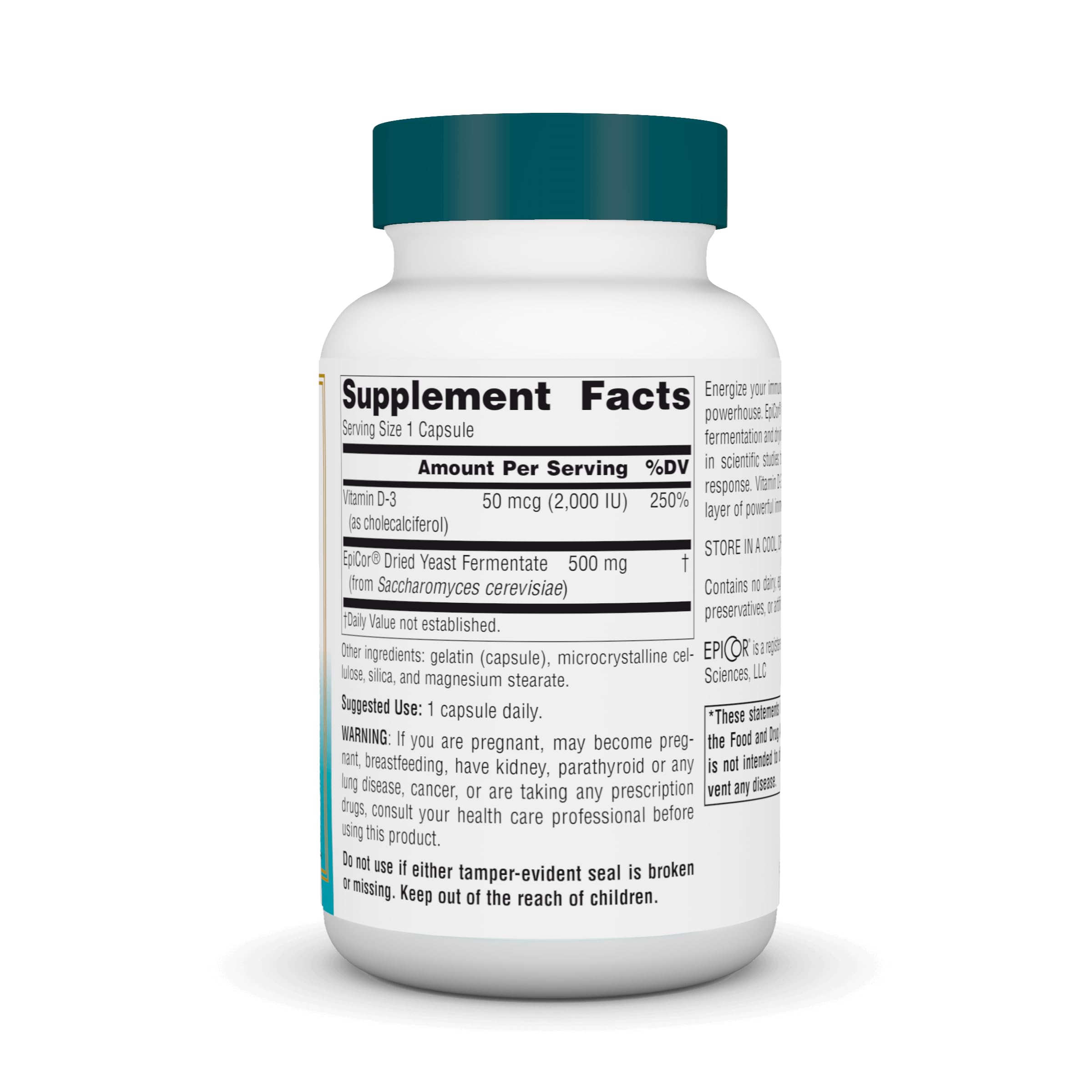 Source Naturals EpiCor Dried Yeast Fermentate 45g supplement side view