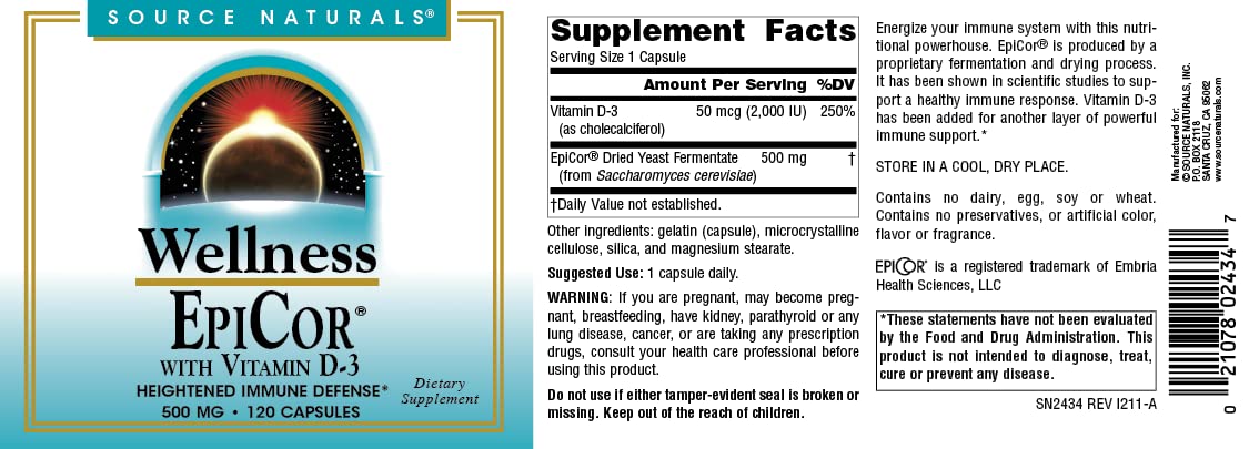 Source Naturals EpiCor Dried Yeast Fermentate Capsules capsule close-up