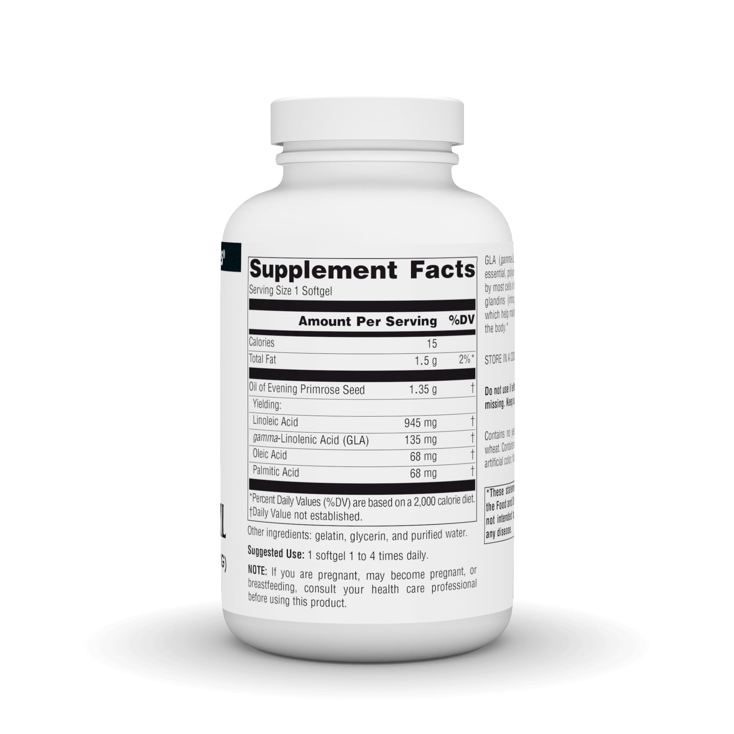 Source Naturals Evening Primrose Oil Softgels bottle side view