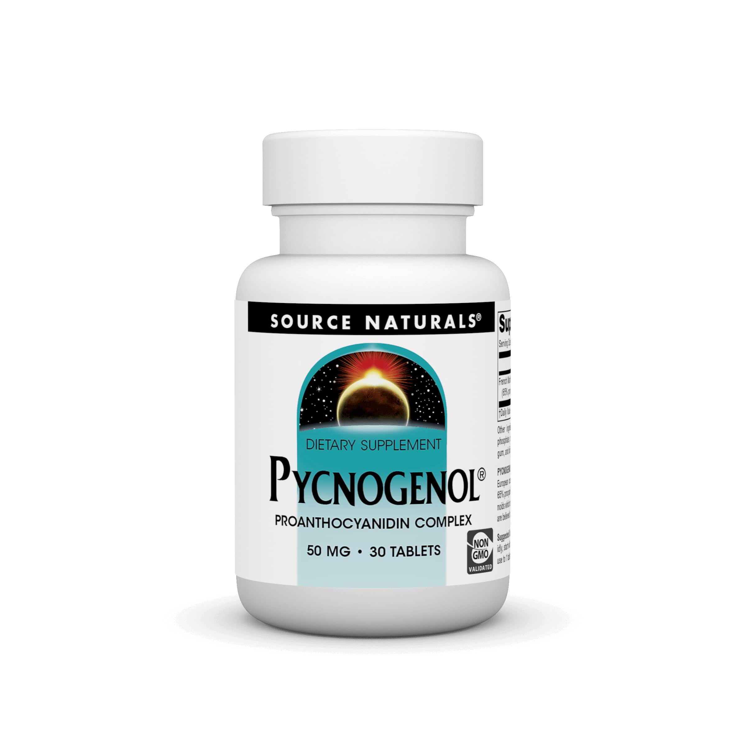 Source Naturals French Maritime Pine Bark Extract 25mg tablet front view