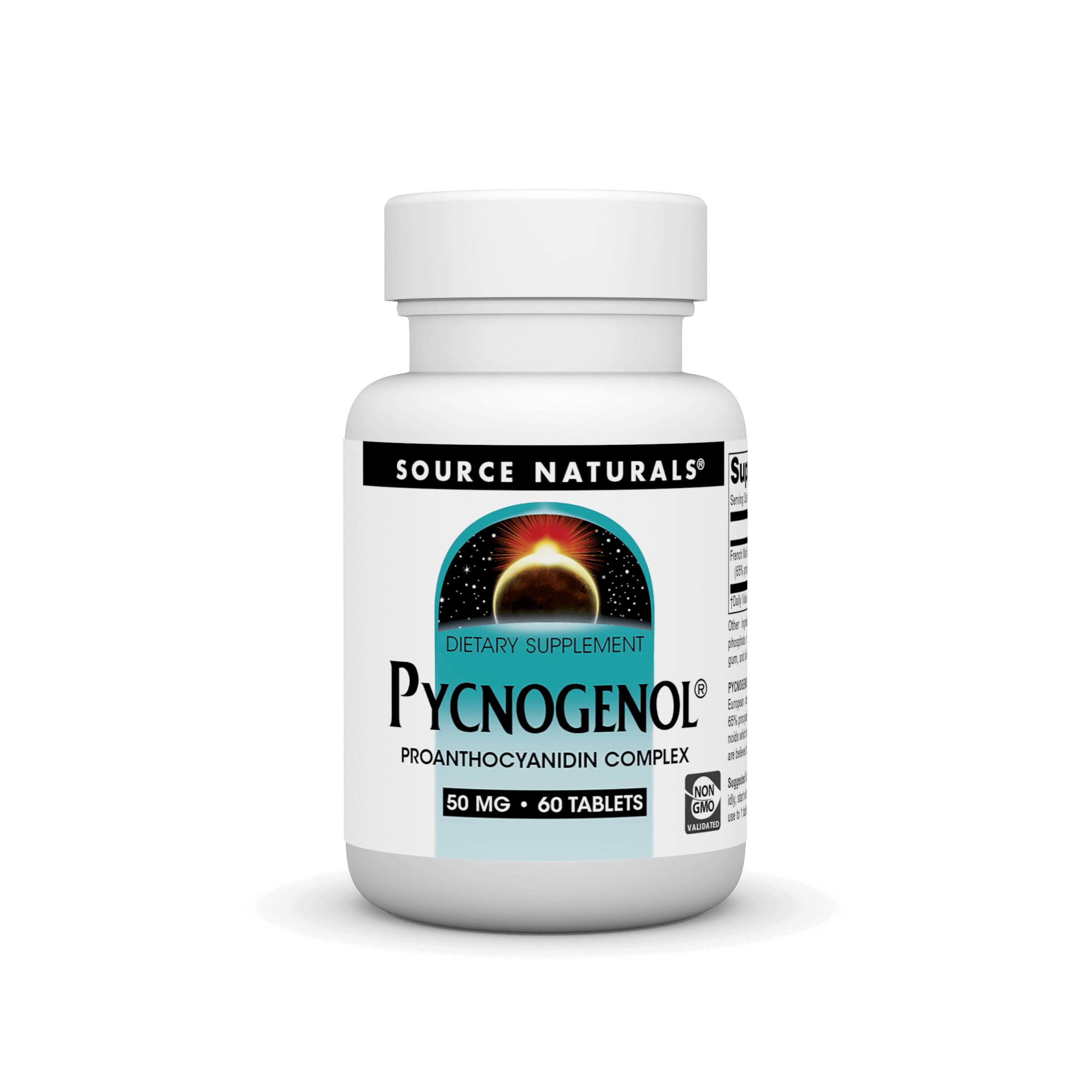 Source Naturals French Maritime Pine Bark Extract 25mg tablet front view