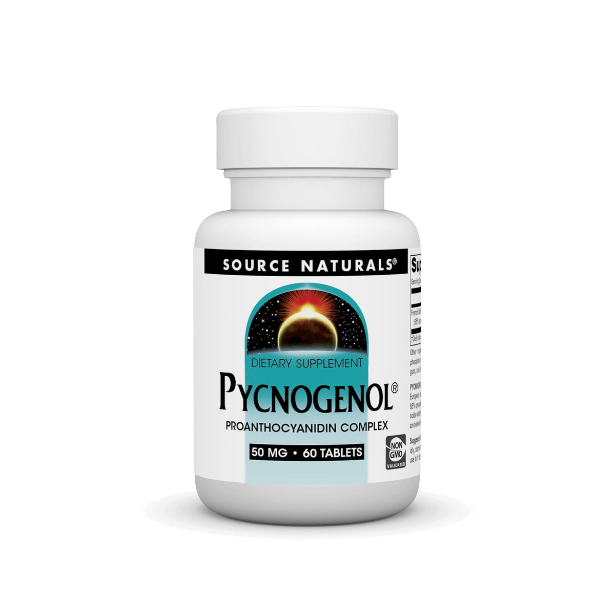 Source Naturals French Maritime Pine Bark Extract 25mg tablet front view