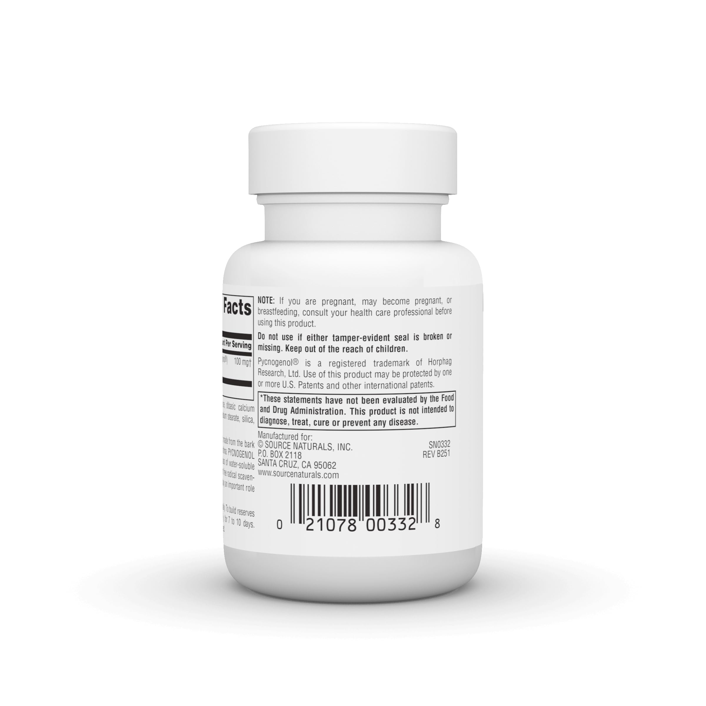 Source Naturals French Maritime Pine Bark Extract 27g tablet close-up