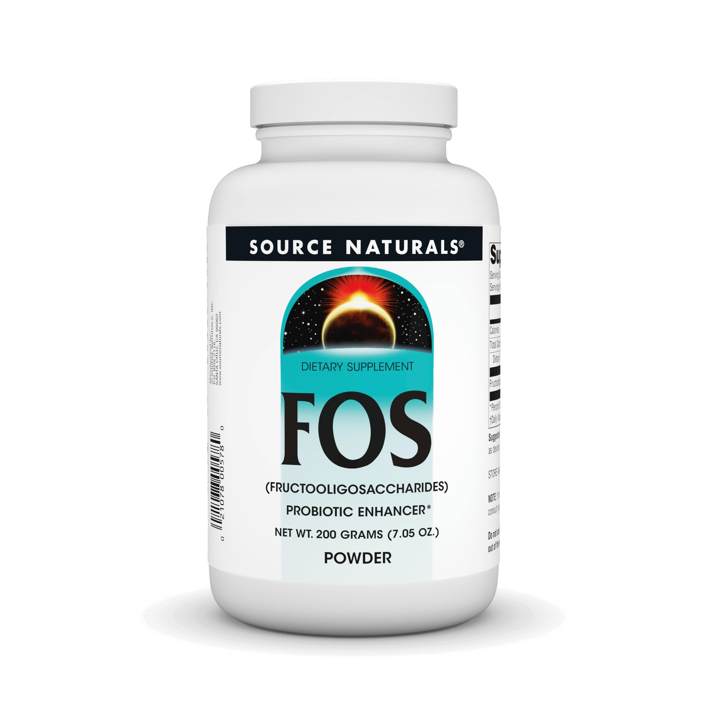 Source Naturals Fructooligosaccharides Powder 45g front view
