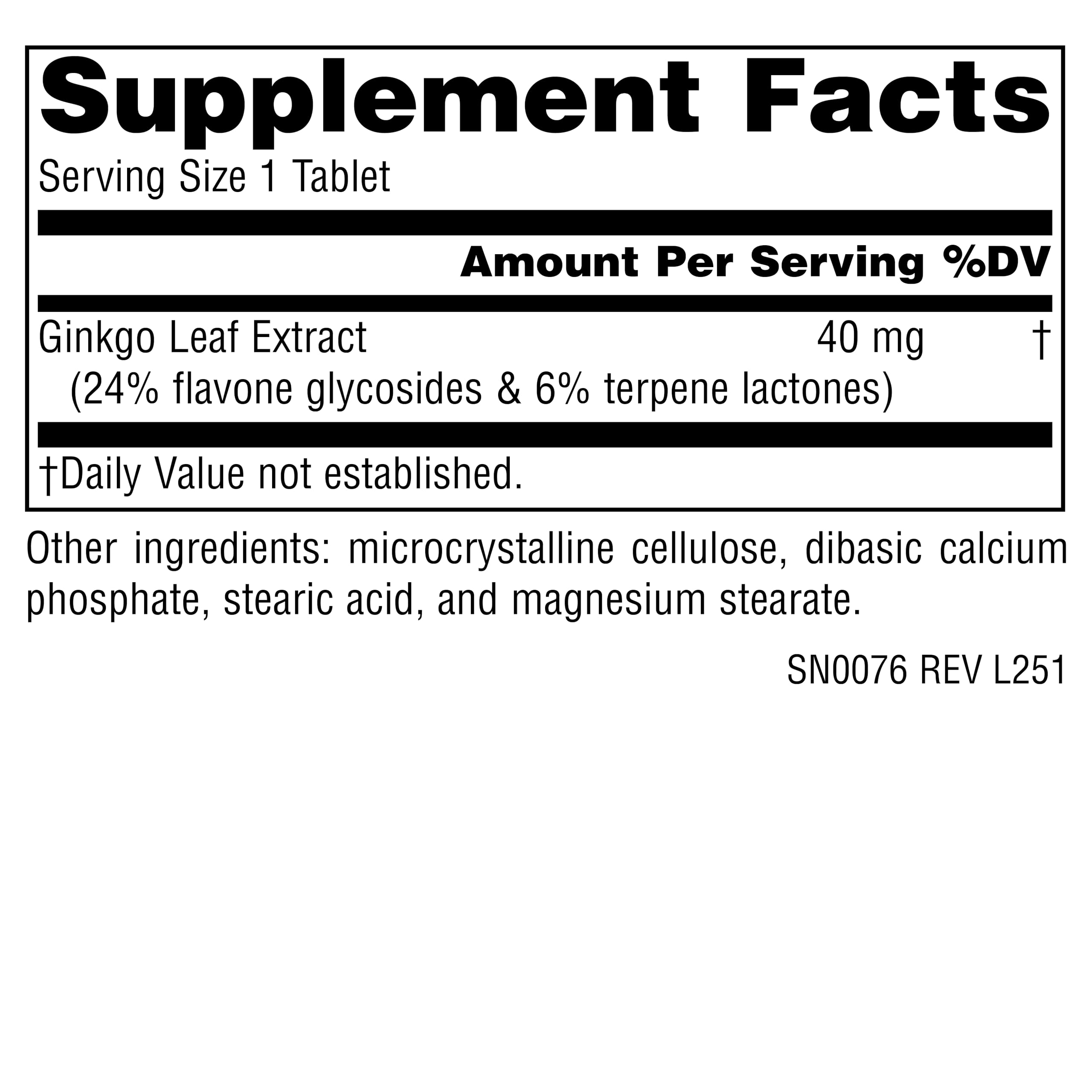 Source Naturals Ginkgo-24 Ginkgo Biloba Extract side view
