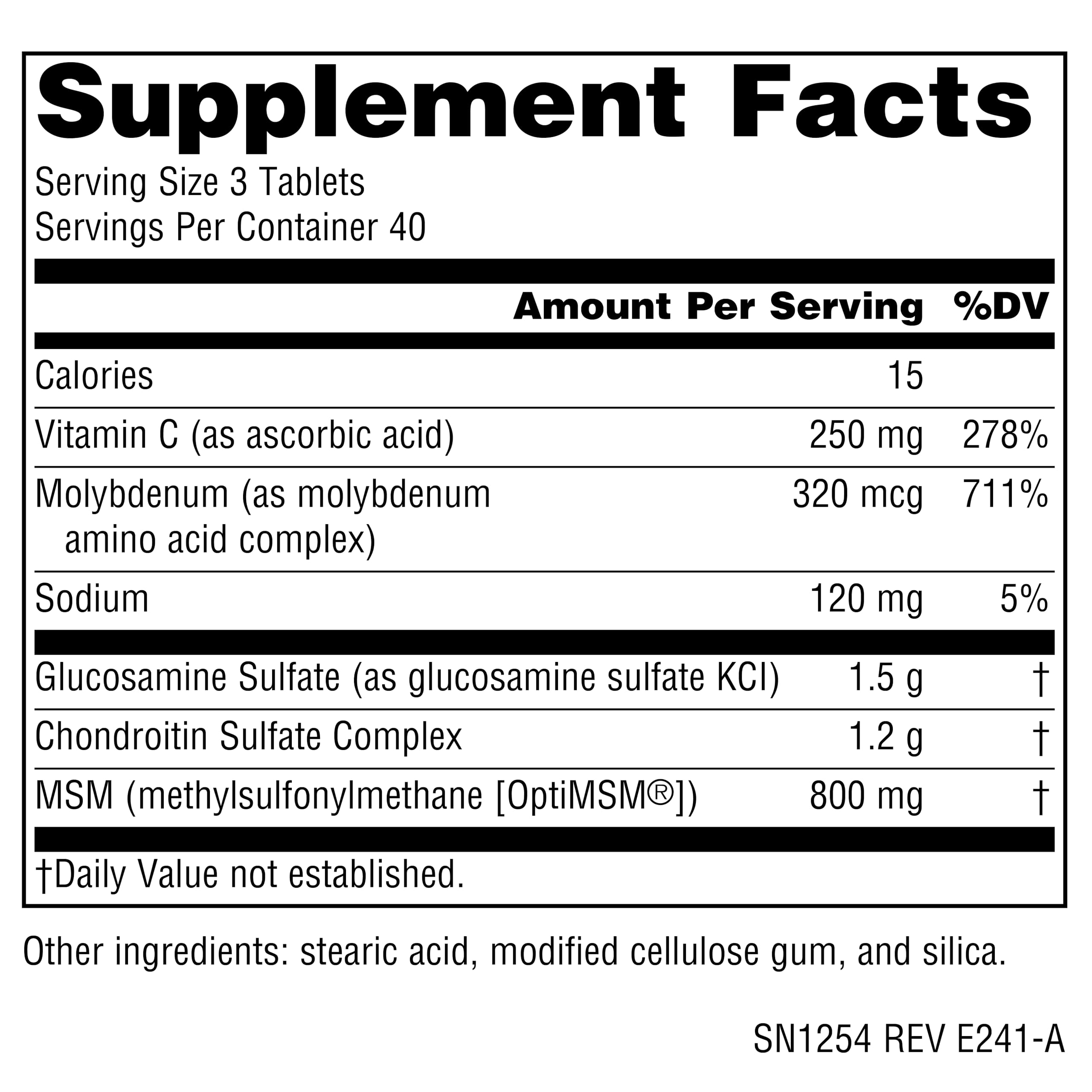 Source Naturals Glucosamine Chondroitin Complex 120 Tablets side view