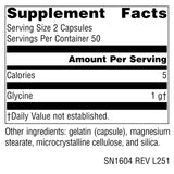 Source Naturals Glycine Capsules bottle side view