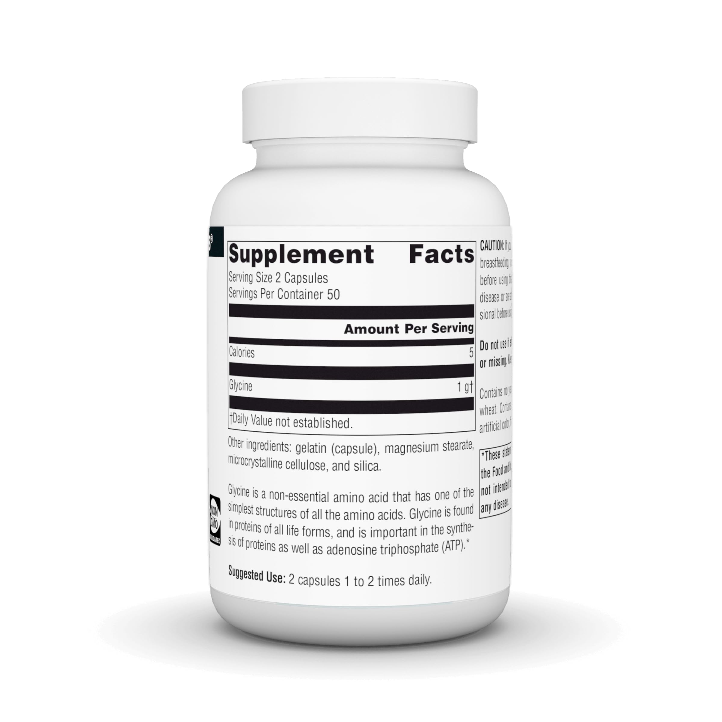 Source Naturals Glycine Capsules close-up of capsules