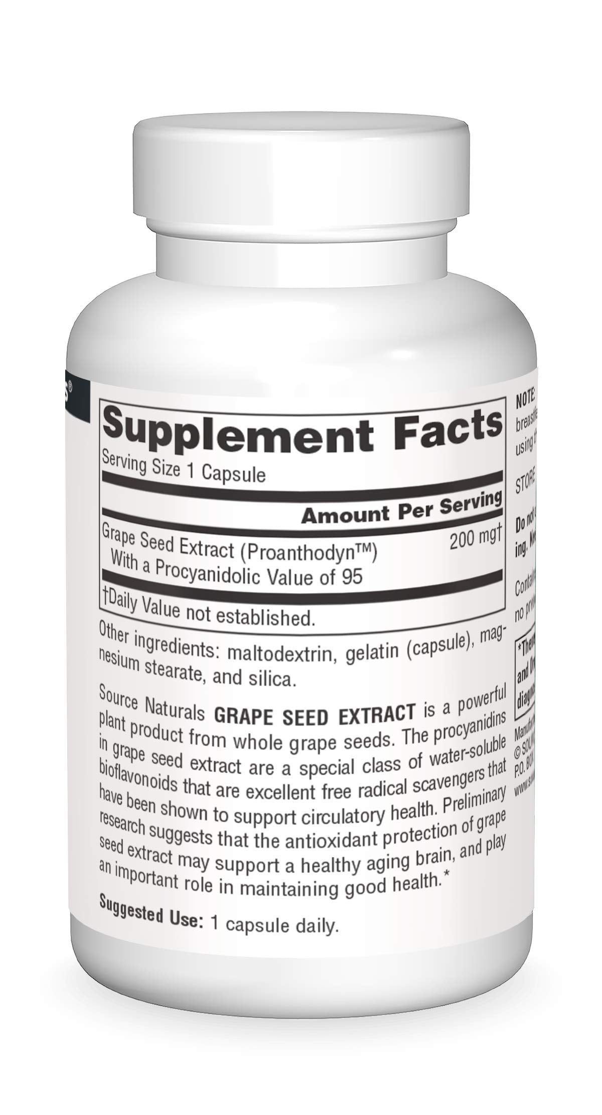 Source Naturals Grape Seed Extract 50g capsule close-up