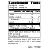 Source Naturals Grapefruit Pectin 1000mg 240 Tablets bottle side view