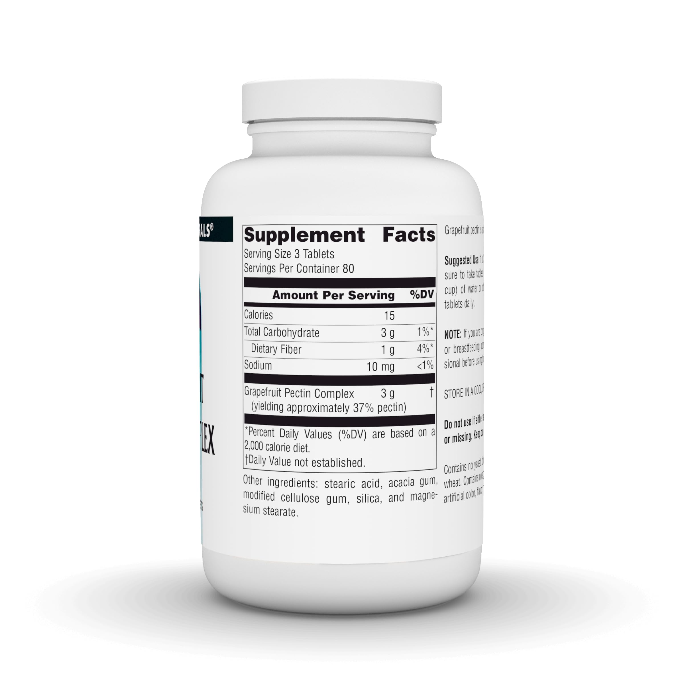 Source Naturals Grapefruit Pectin 1000mg tablets on a table