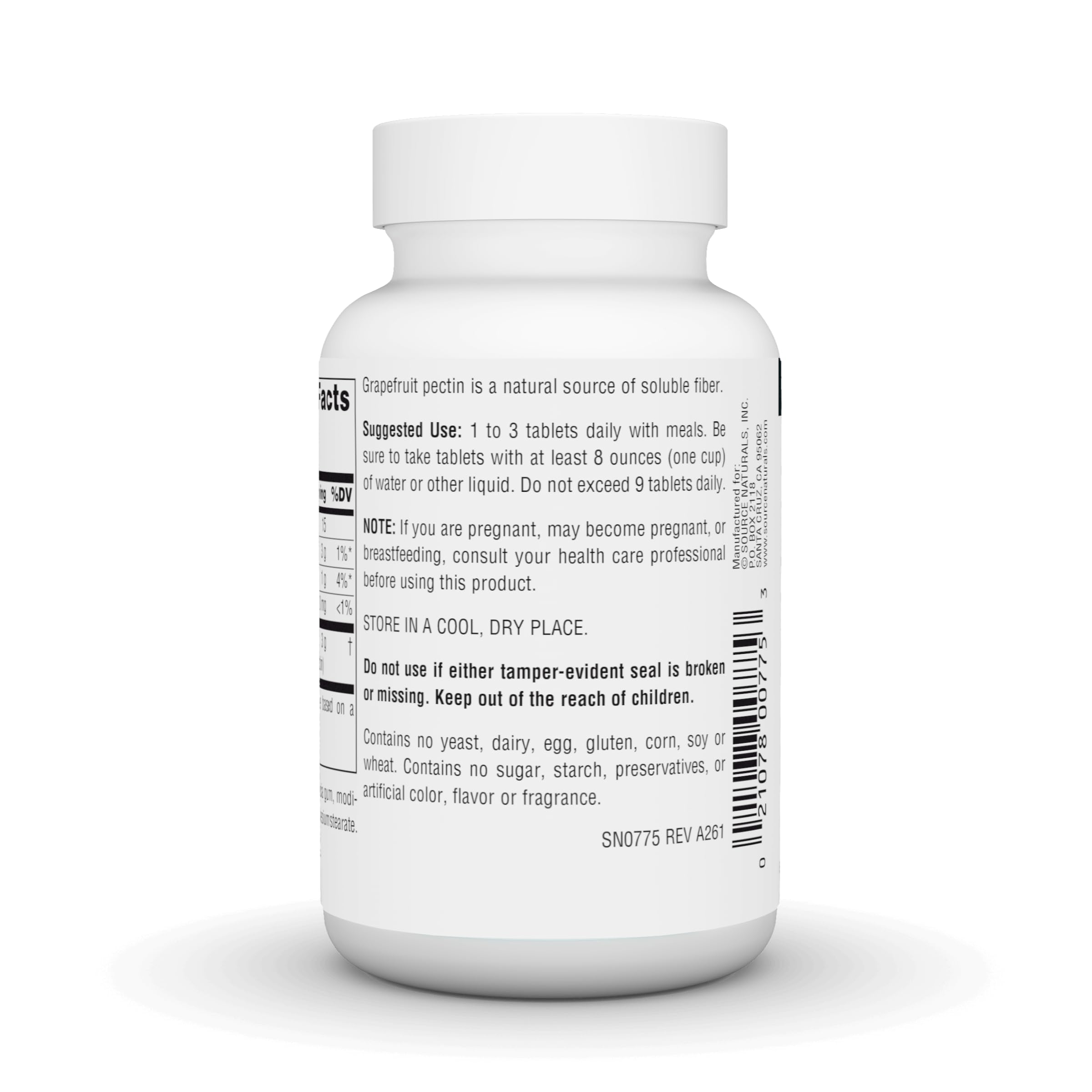 Source Naturals Grapefruit Pectin Tablets with water