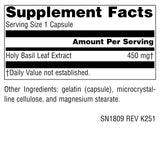 Source Naturals Holy Basil Leaf Extract 100g capsule bottle side view