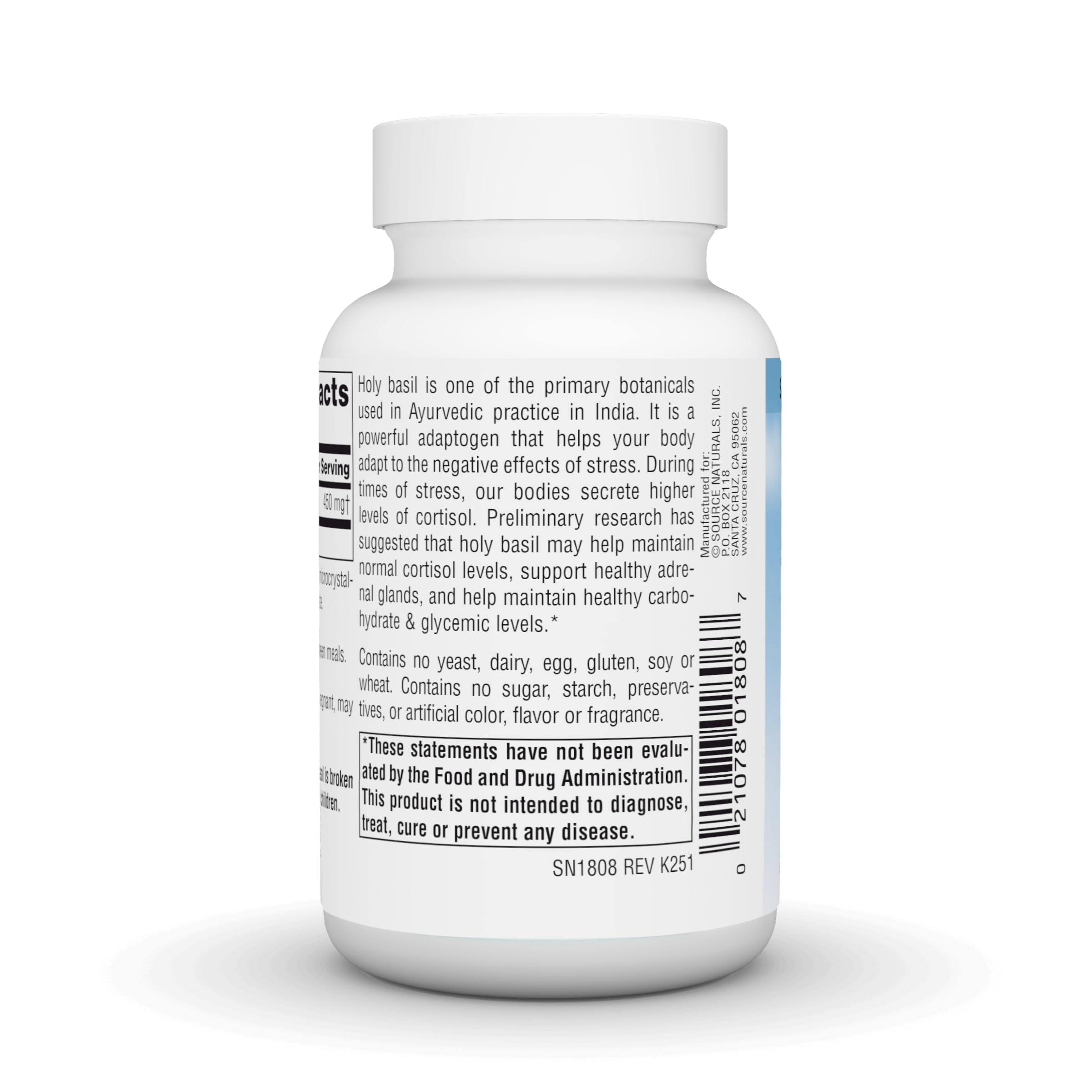 Source Naturals Holy Basil Leaf Extract Capsules close-up of capsules
