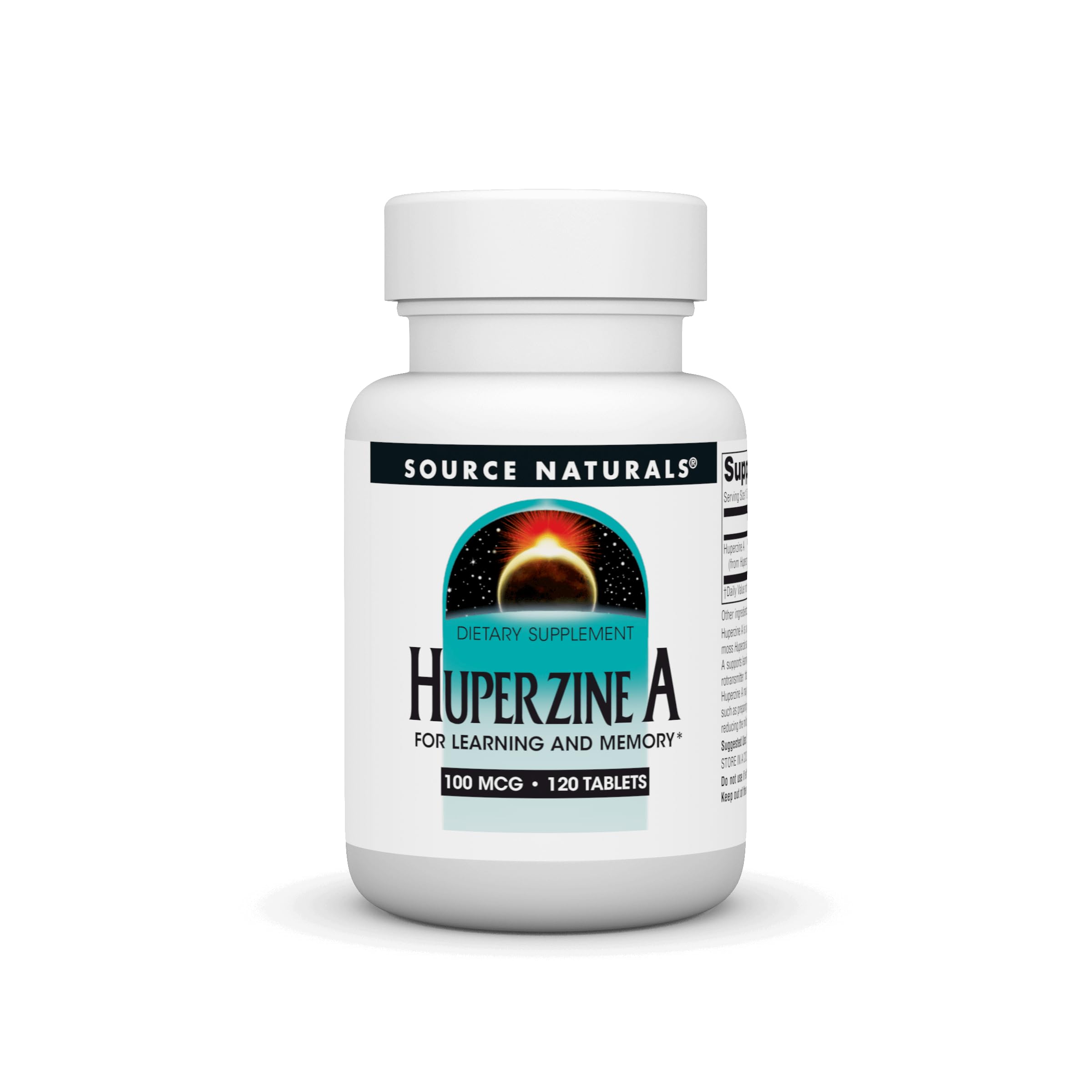 Source Naturals Huperzine A 100mcg supplement tablet front view
